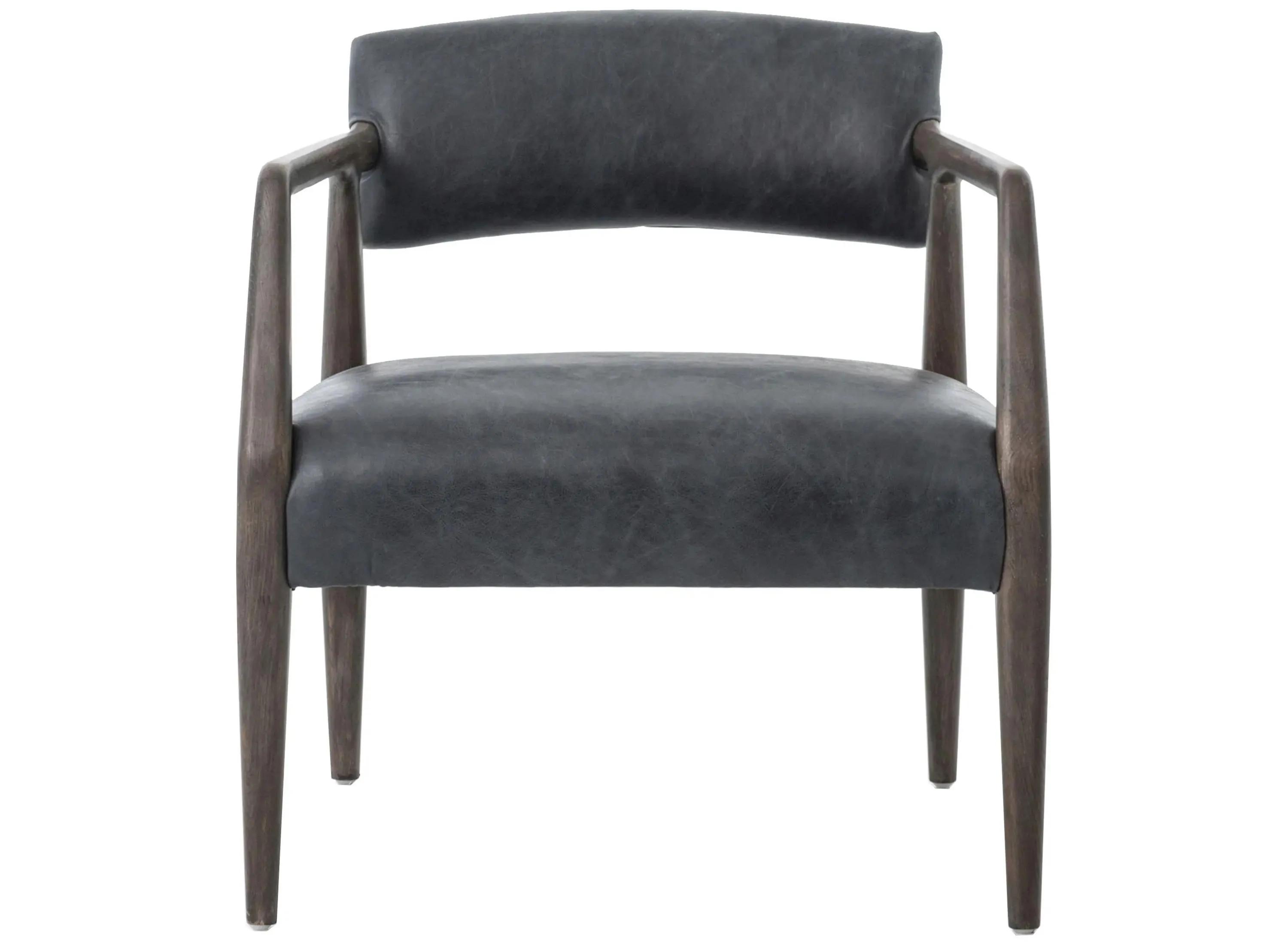 Abbott Tyler Black Leather Accent Chair
