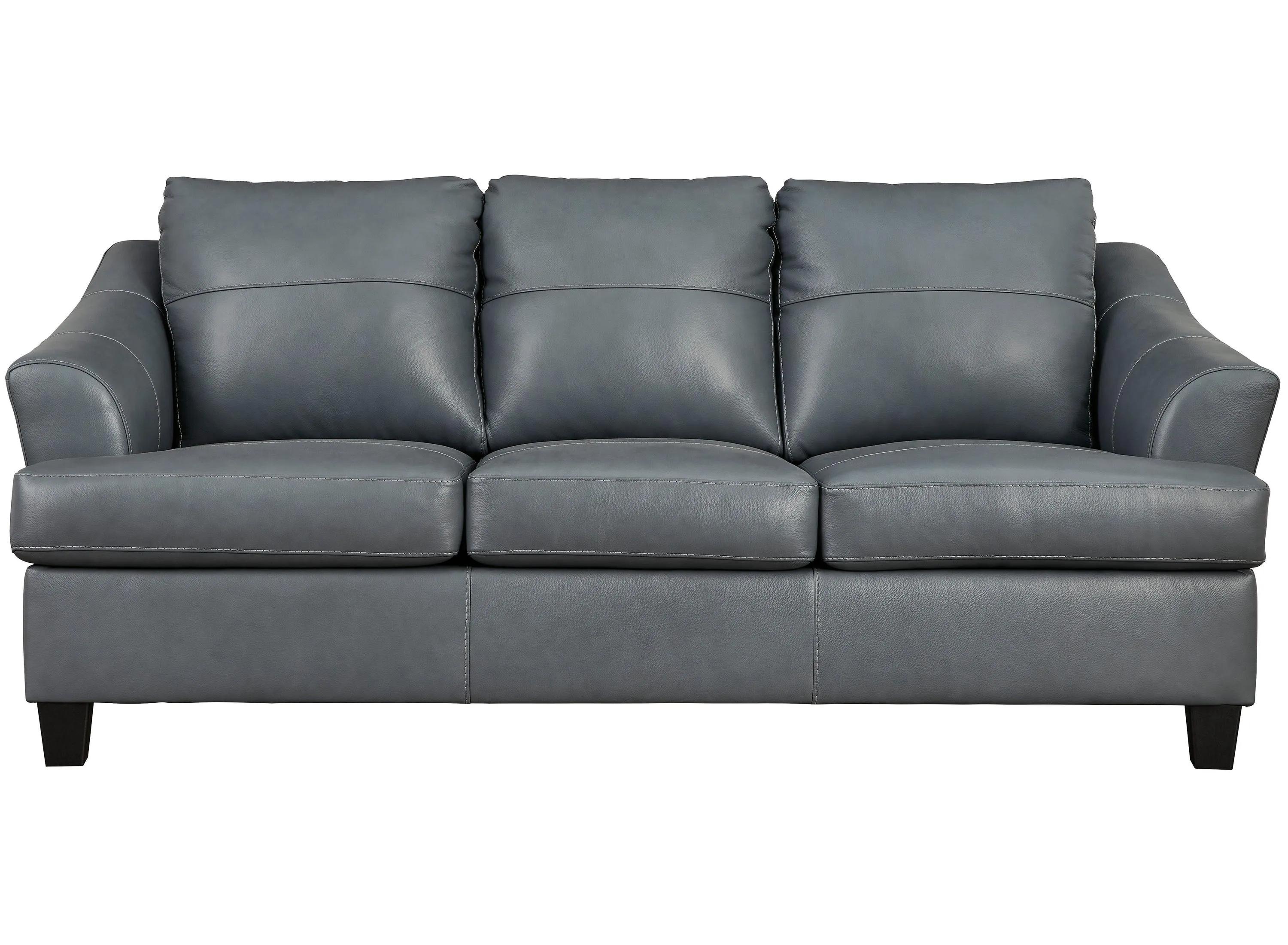 Grant Leather Queen Sofa Sleeper w/ Memory Foam Mattress