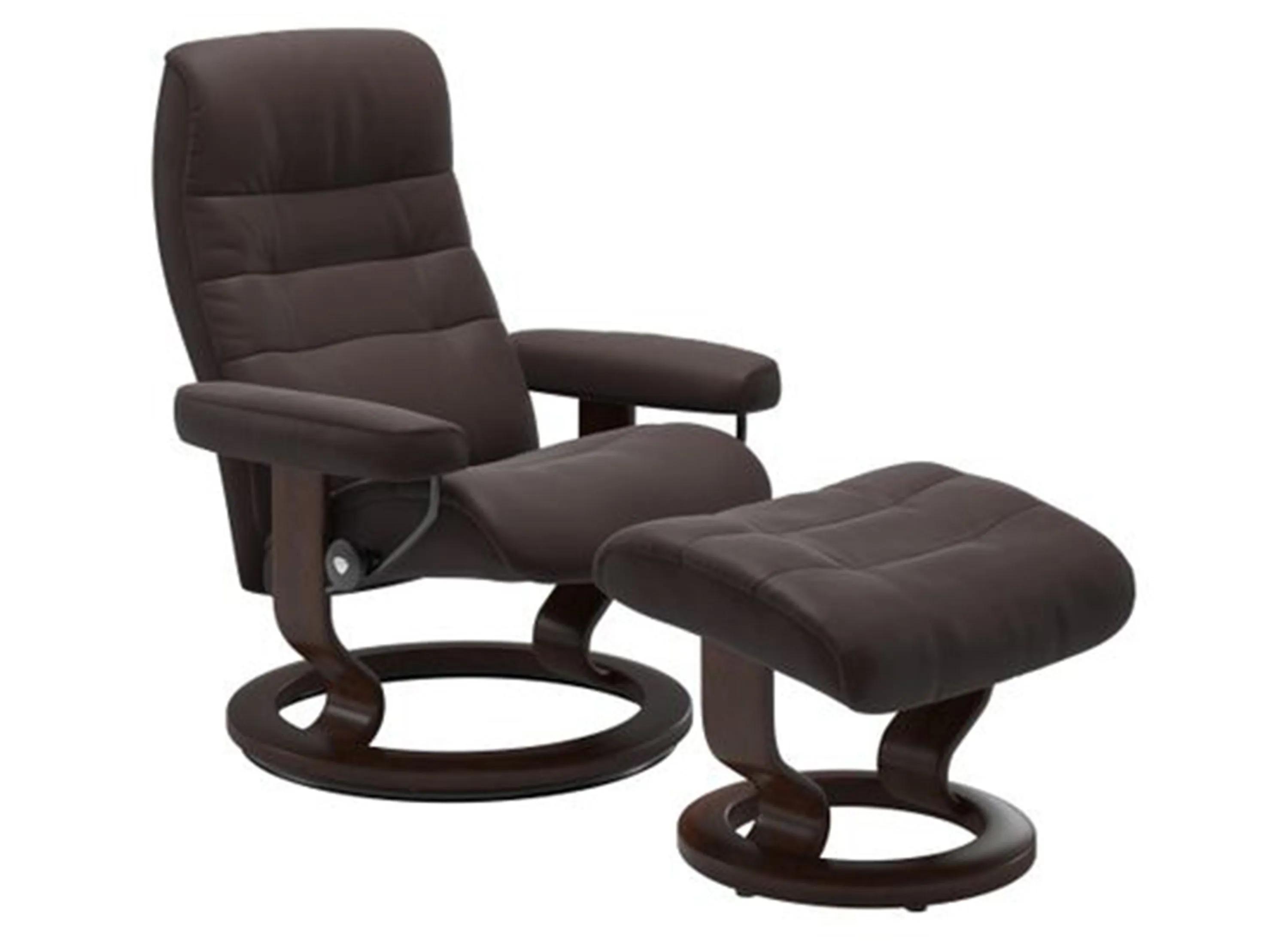 Stressless Opal Small Classic Reclining Chair and Ottoman