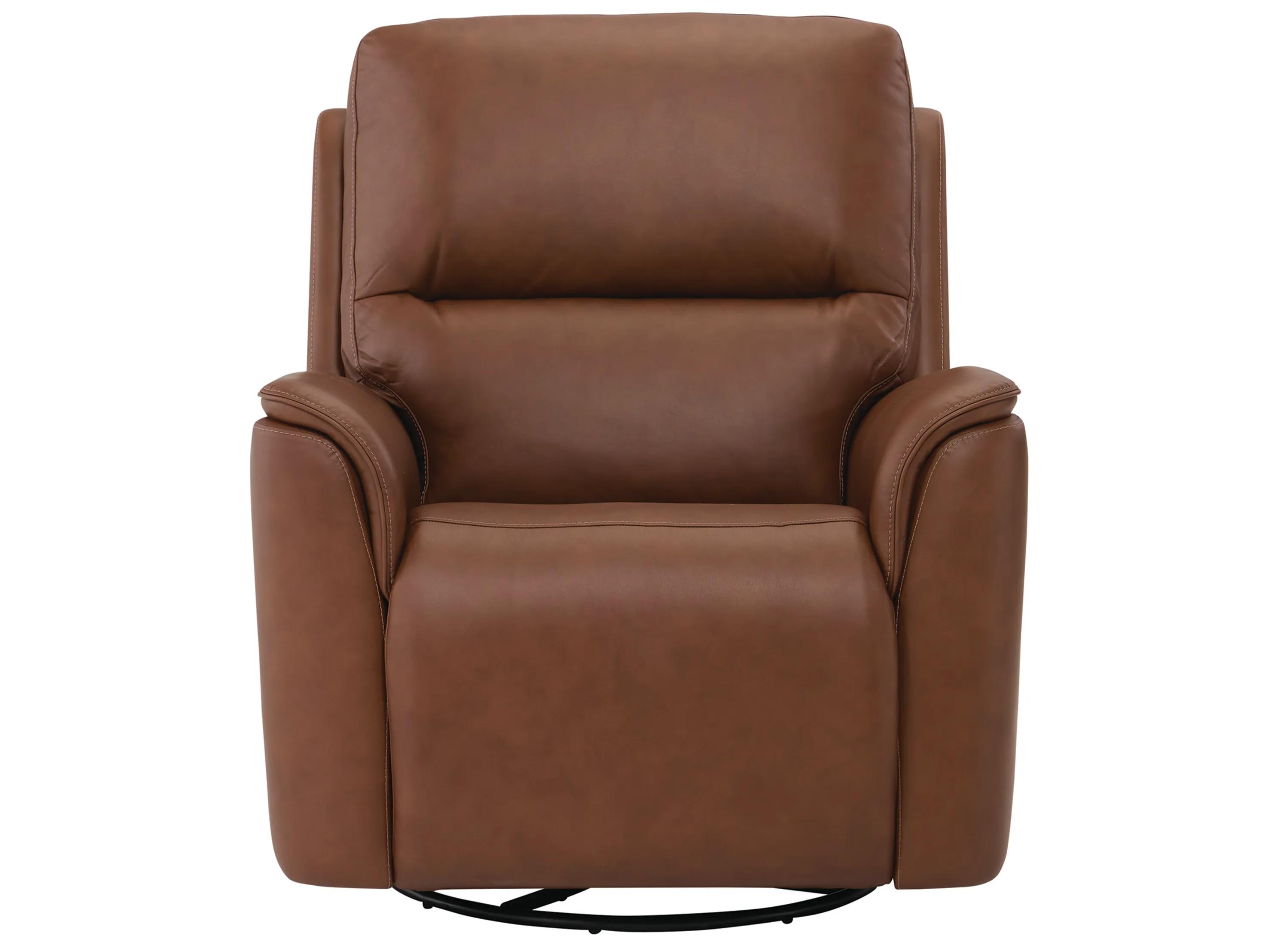 Henrick Triple Power Leather Swivel Glider Recliner | Raymour