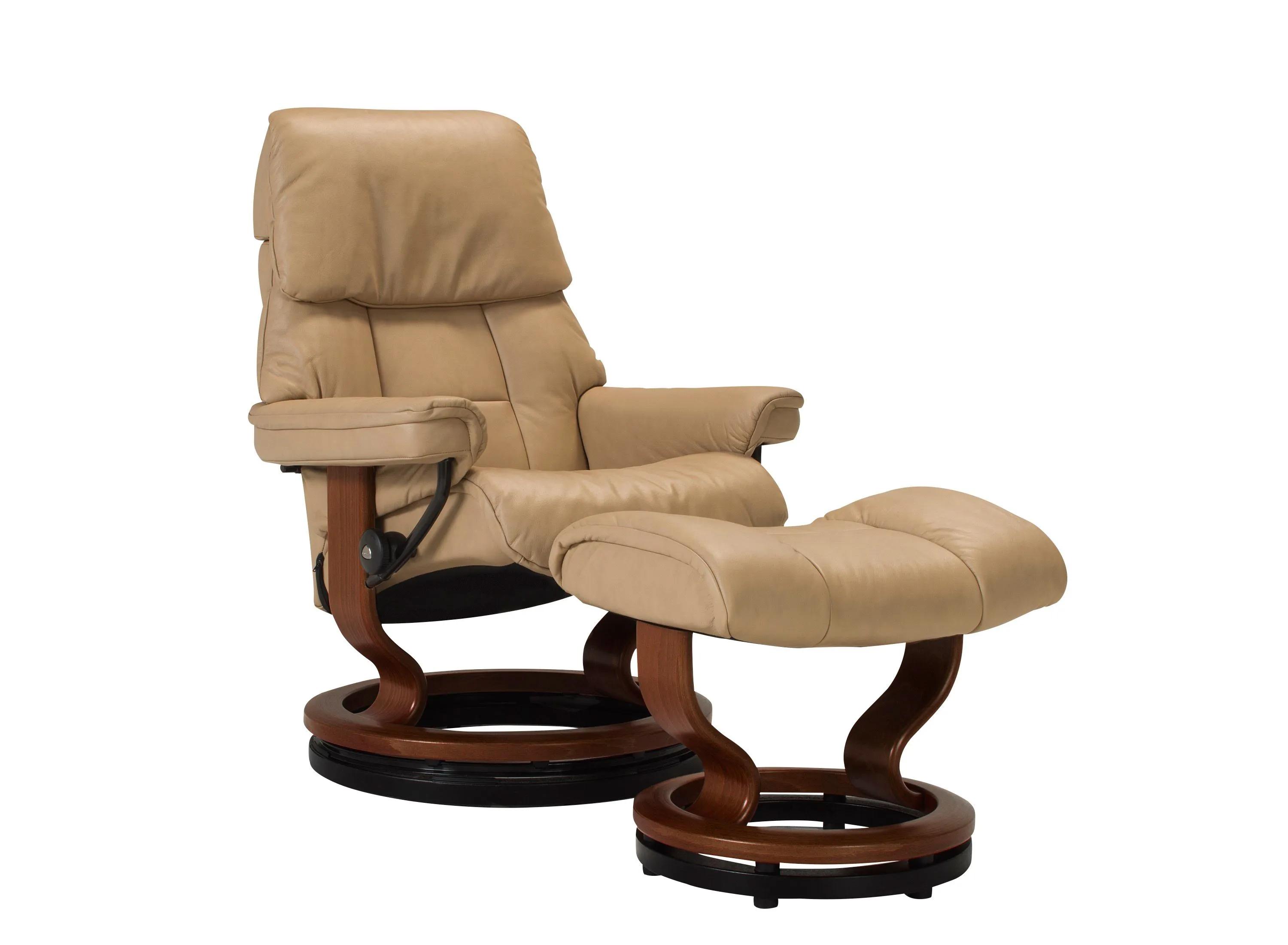 ノ*郎様 REI TRABEL CHAIR Stressless Ruby Small Leather Reclining Chair and Ottoman w