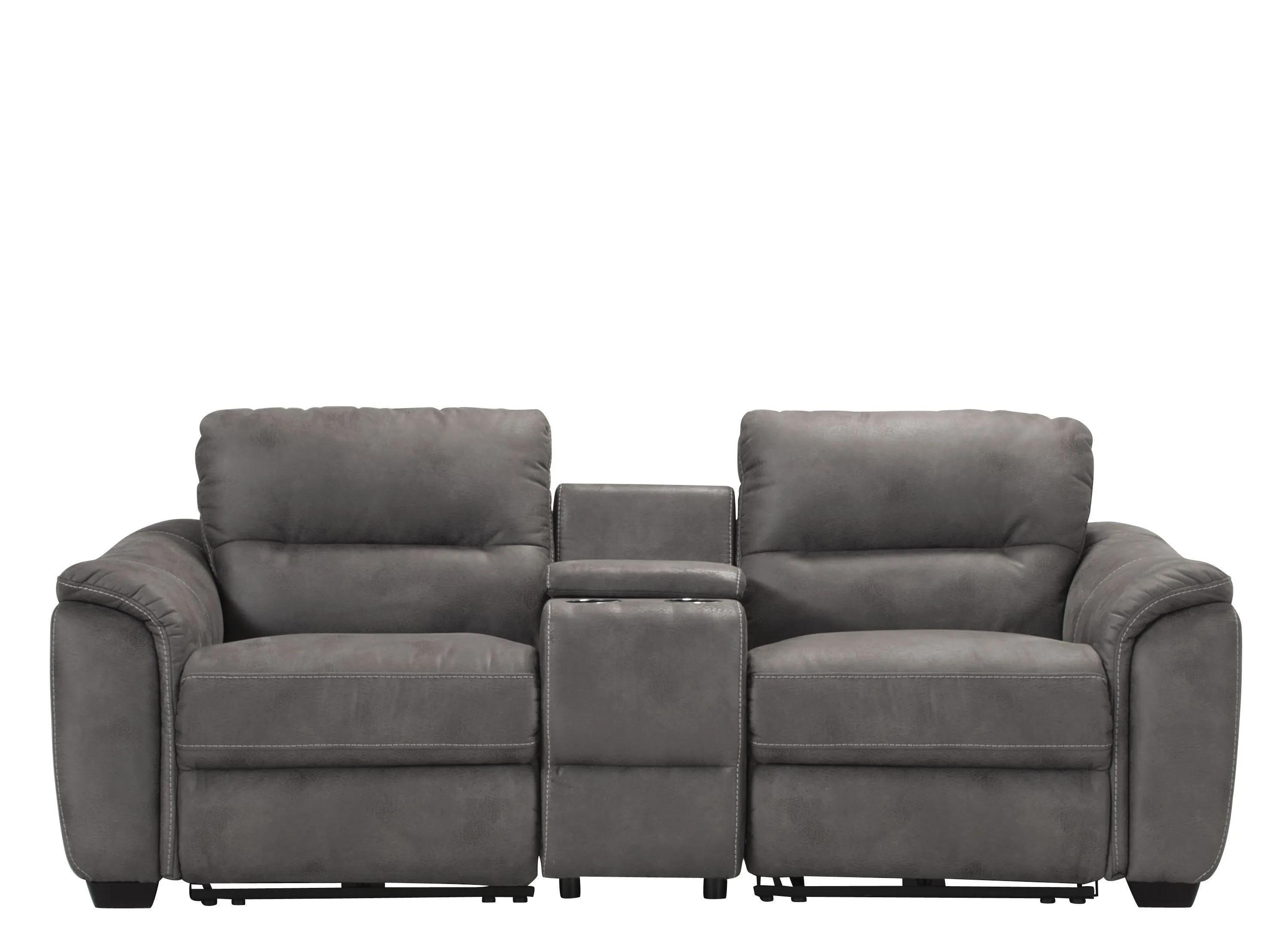 Rockland Microfiber 3-pc. Power Console Loveseat