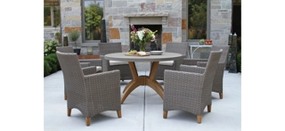 Nautical 7-pc. Teak and Wicker Outdoor Dining Set