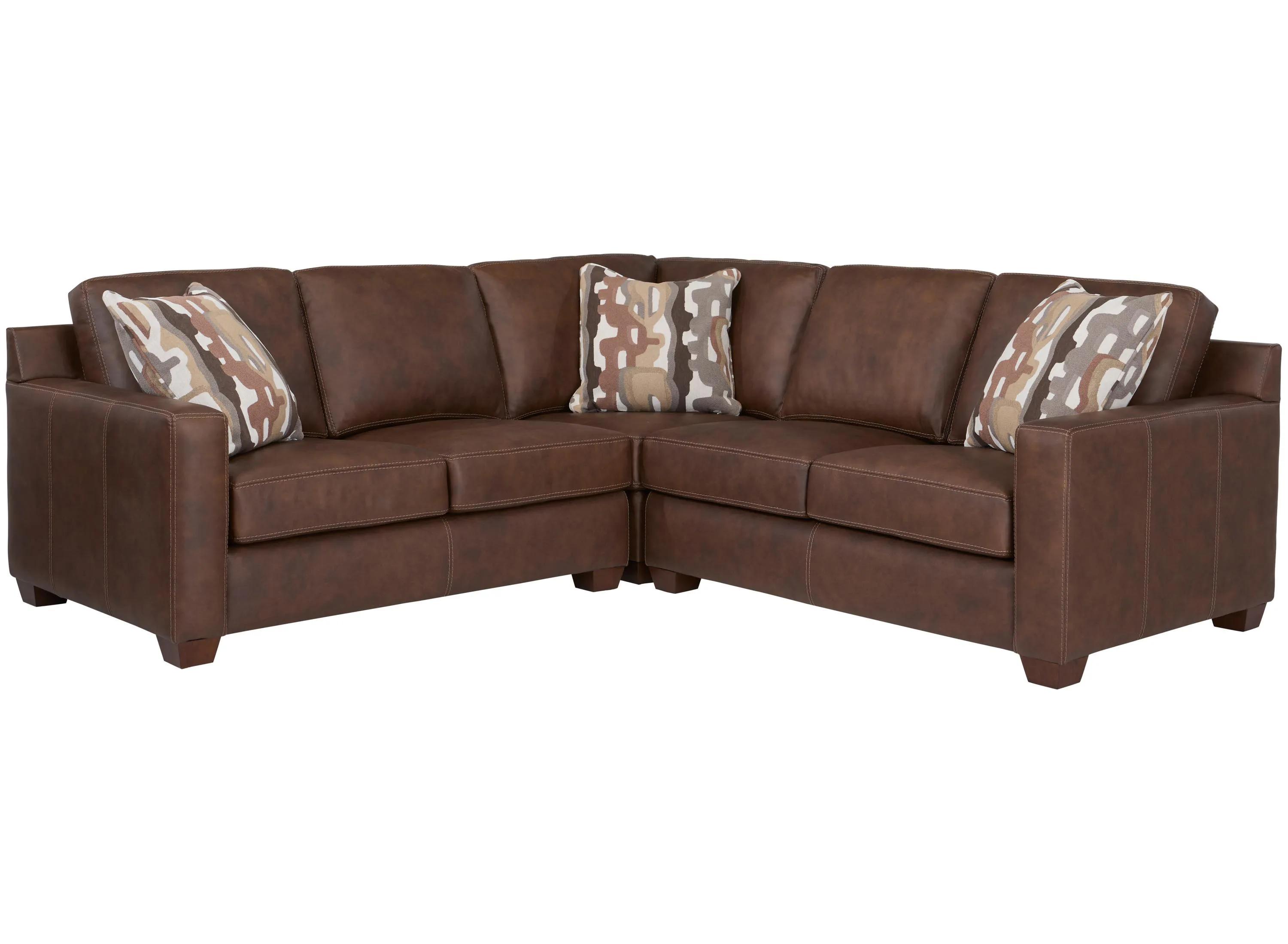 Quinton 3-pc. Leather Sectional