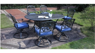 Geneva 7-pc. Outdoor Swivel Dining Set