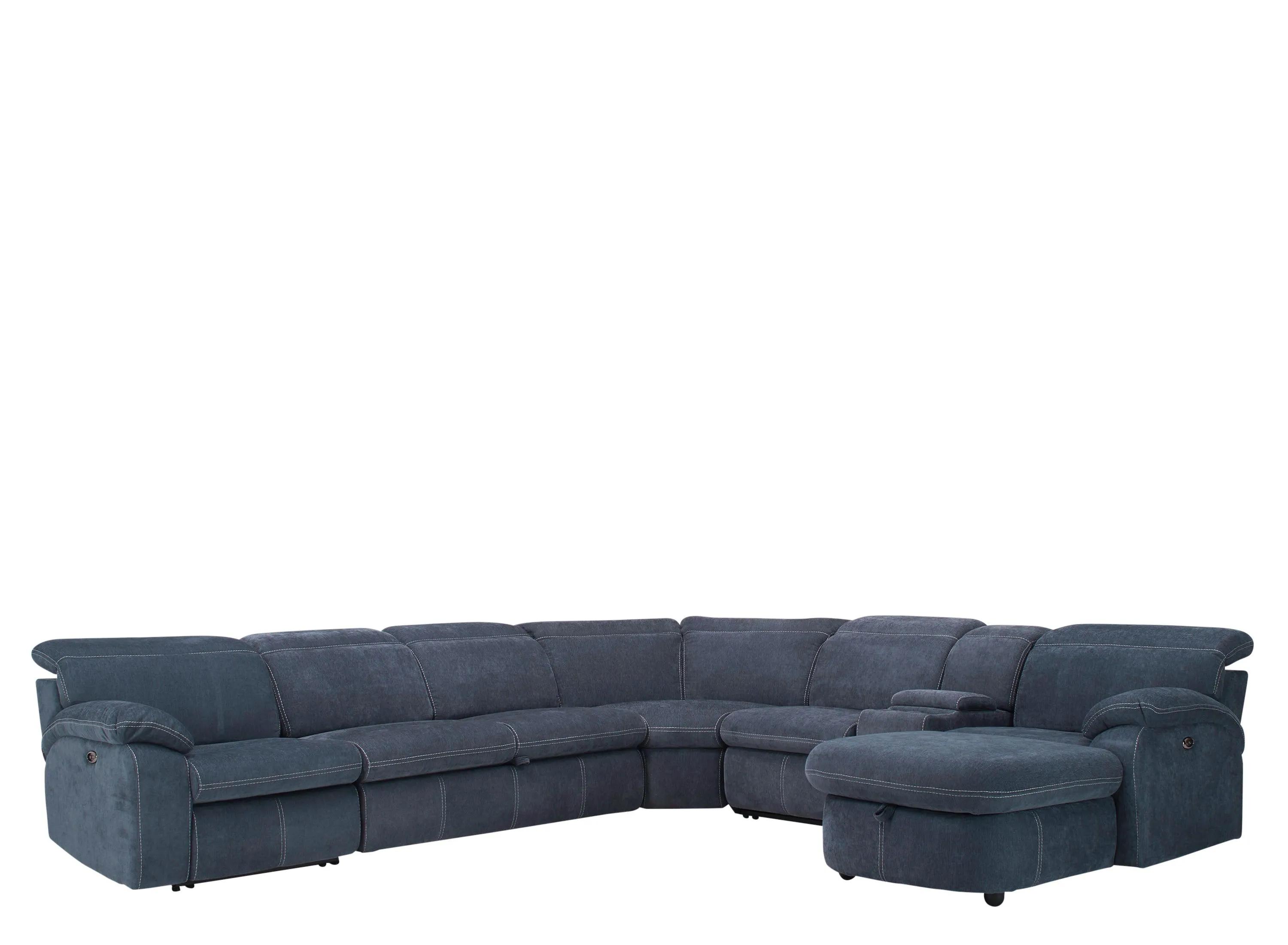 Enbright Microfiber 6-pc. Power-Reclining Sectional w/ Pop-Up Sleeper