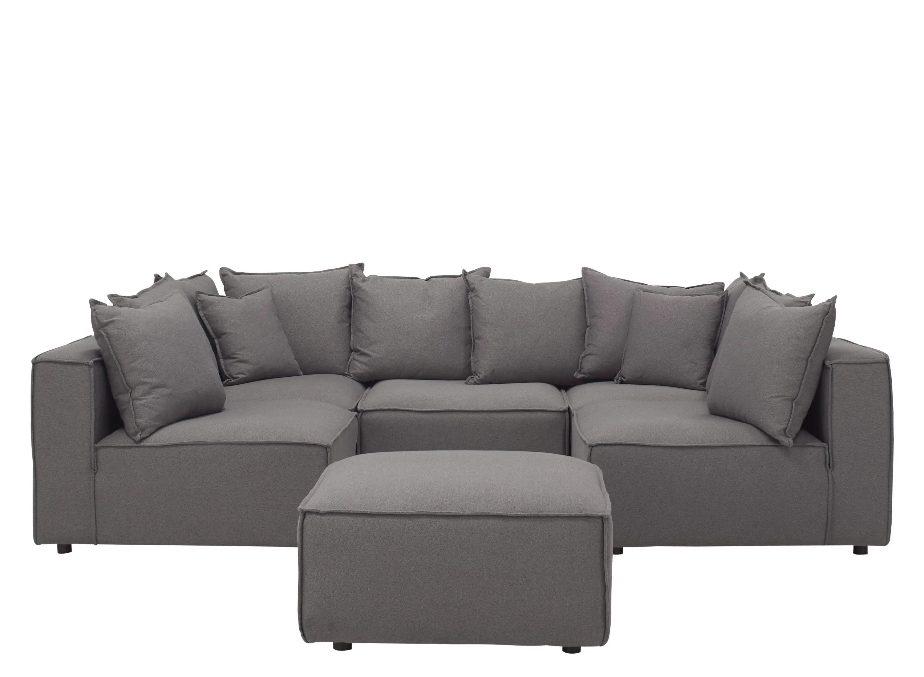 Loris Chenille 5-pc. Pit Sectional with Cocktail Ottoman