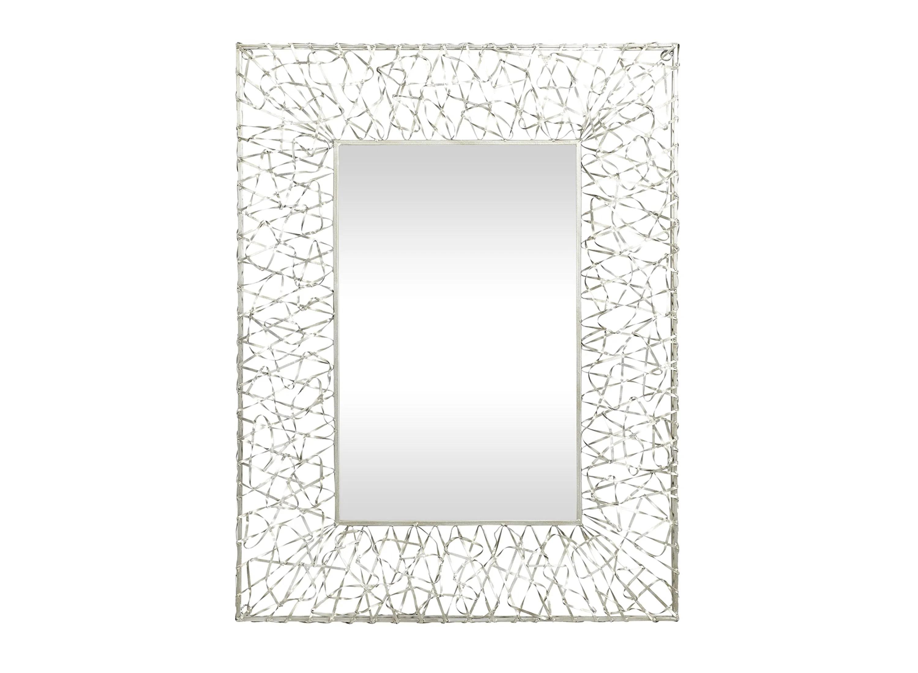 Ivy Collection Silver Metal Industrial Wall Mirror