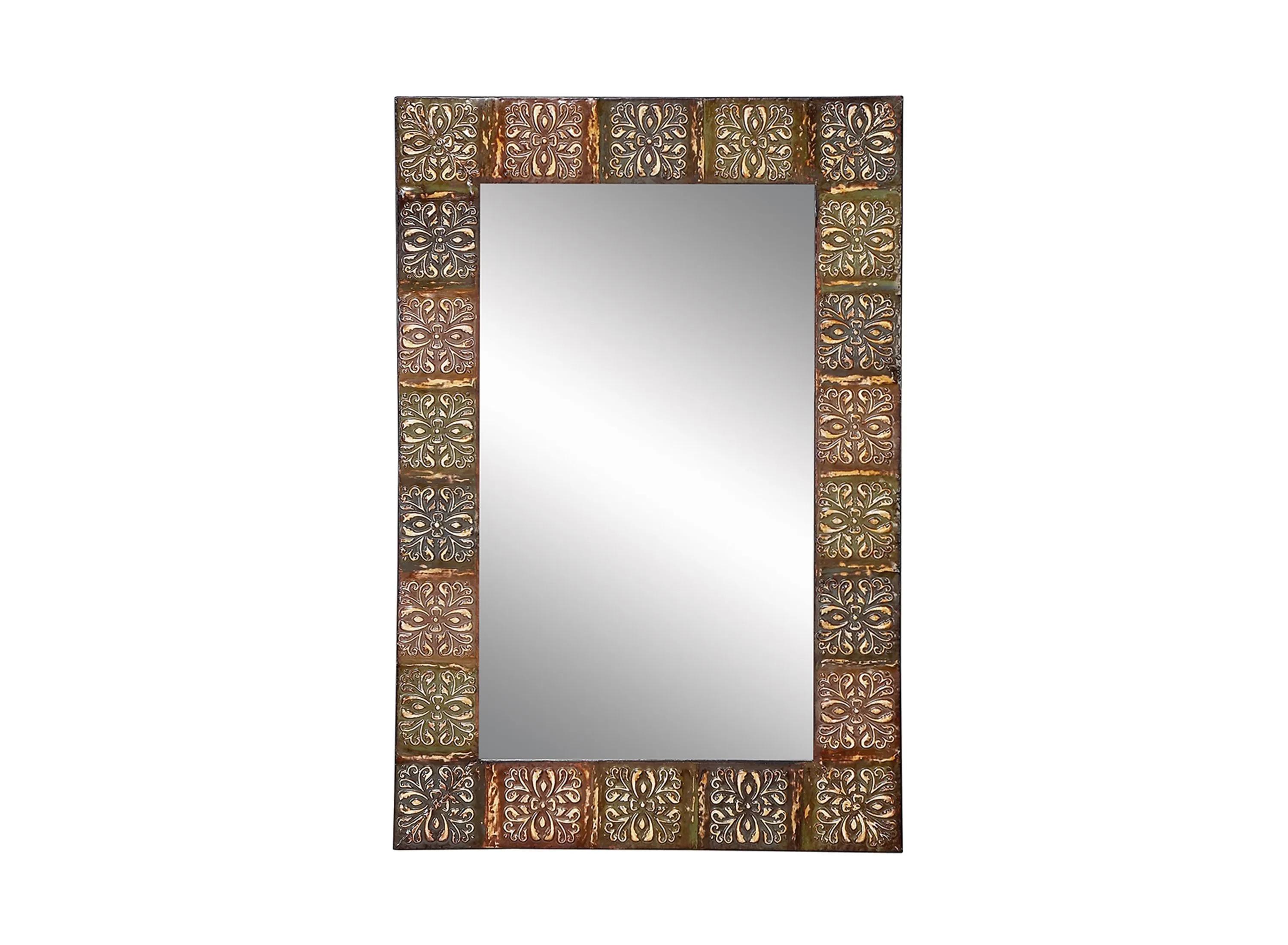 Ivy Collection Multi Colored Metal Wall Mirror