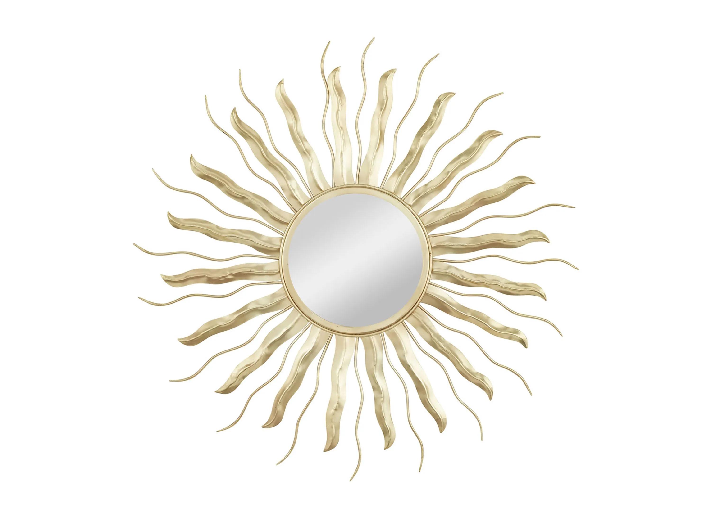 Ivy Collection Gold Metal Contemporary Wall Mirror
