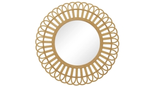 Ivy Collection Bamboo Wall Mirror