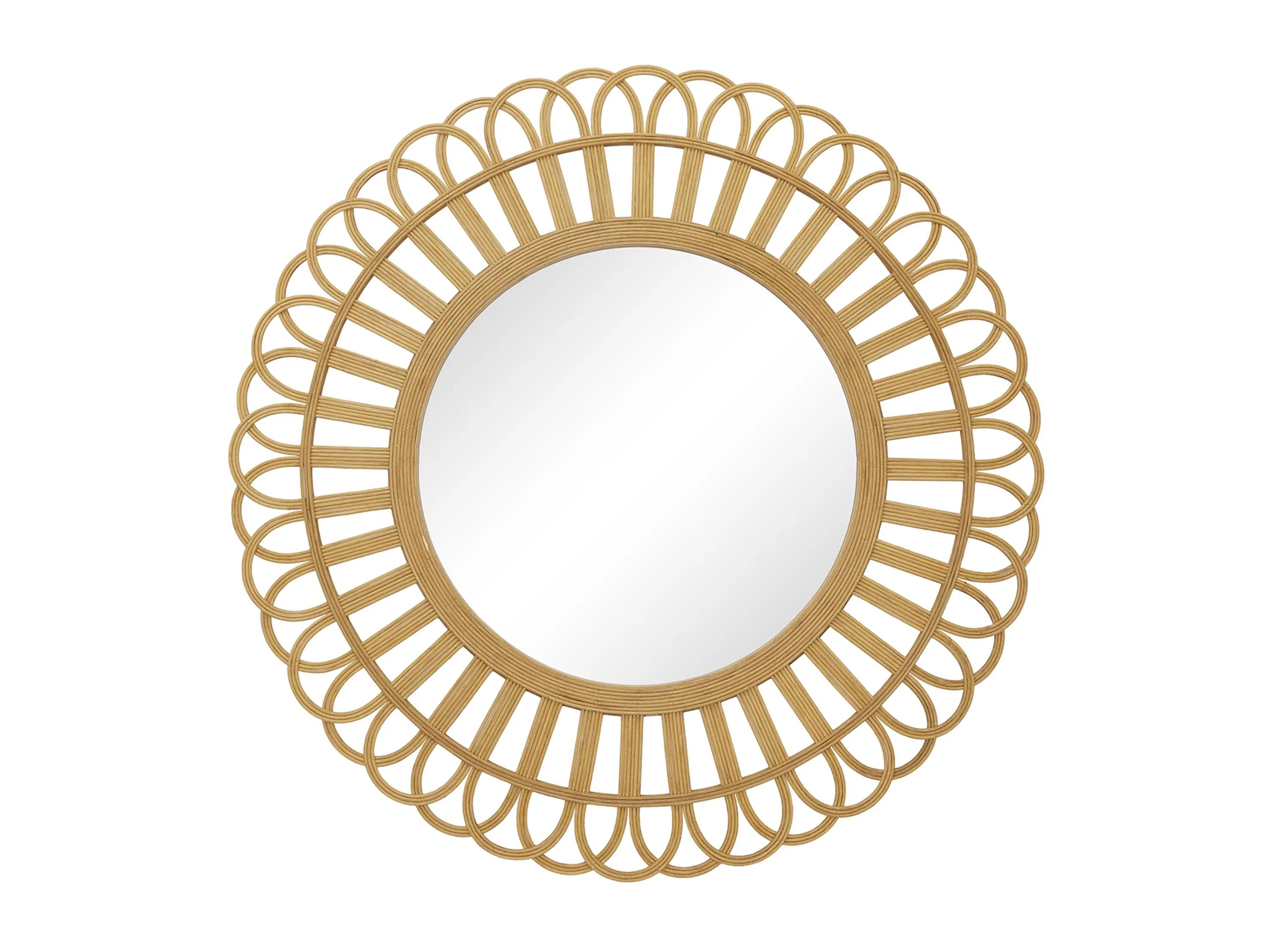 Ivy Collection Bamboo Wall Mirror