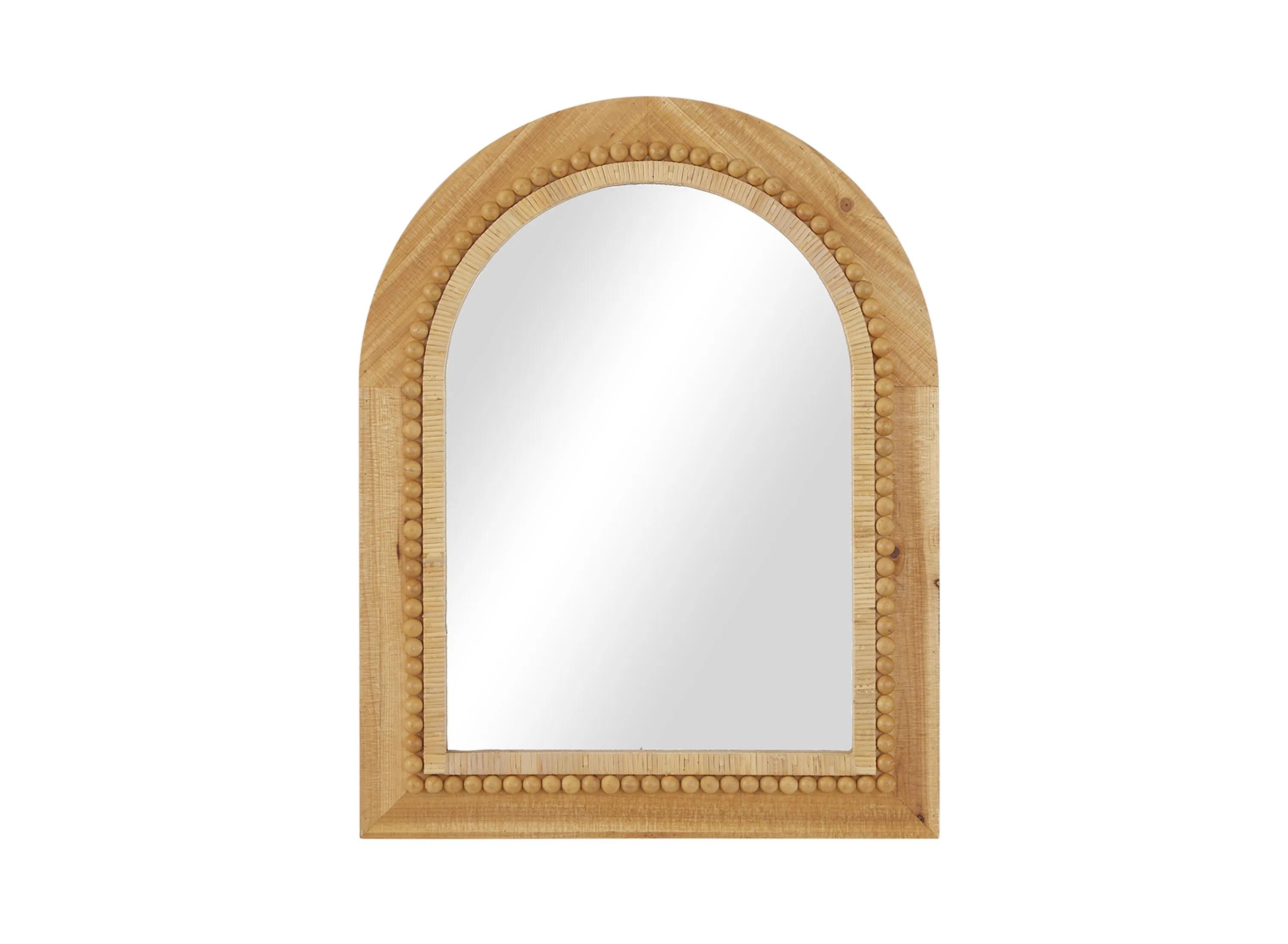 300116590 Ivy Collection Tan Wood Wall Mirror sku 300116590