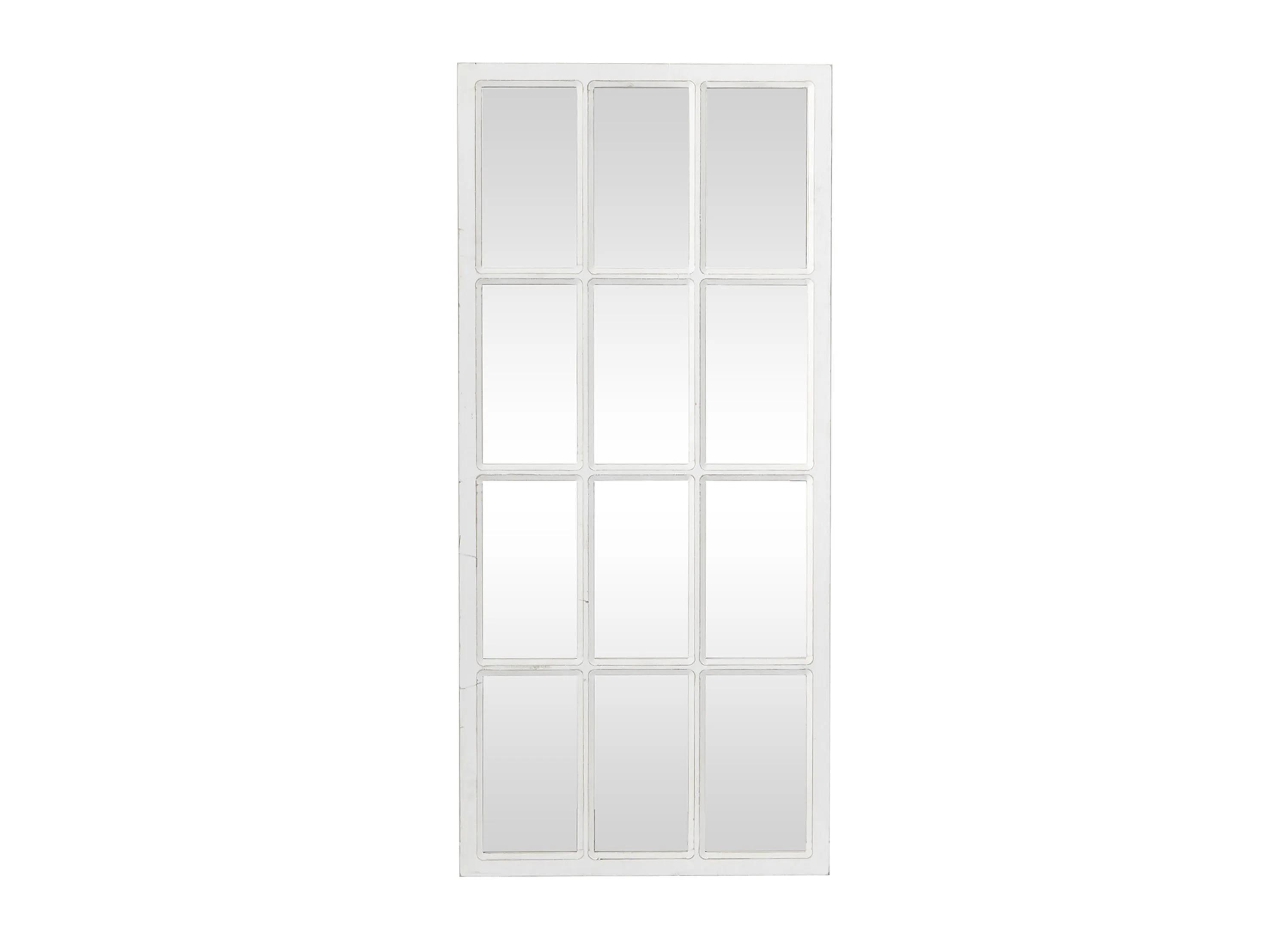Ivy Collection White Wood Farmhouse Wall Mirror