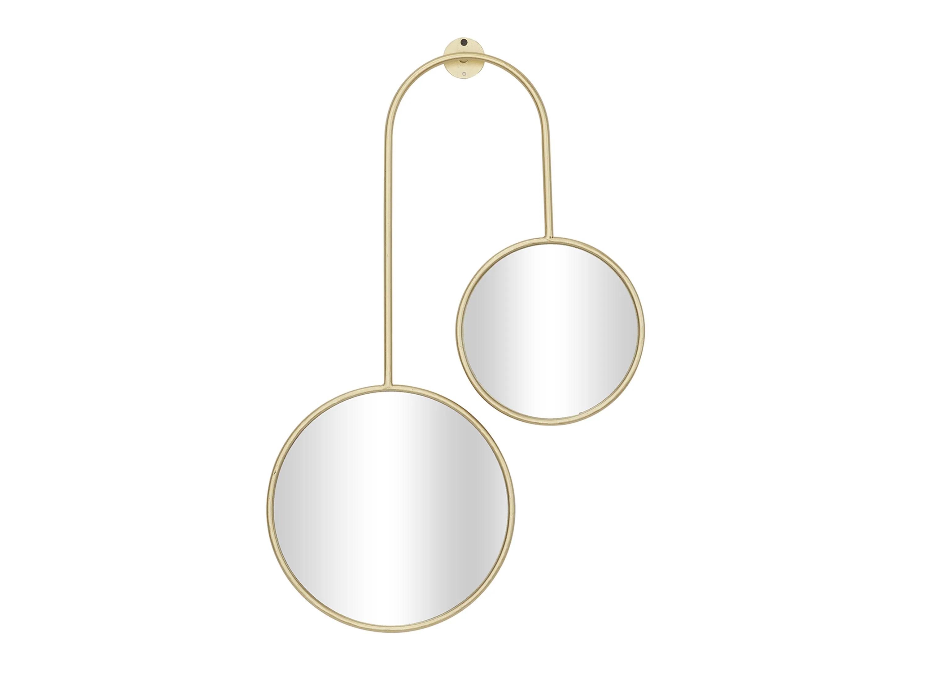 Ivy Collection Gold Metal Wall Mirror