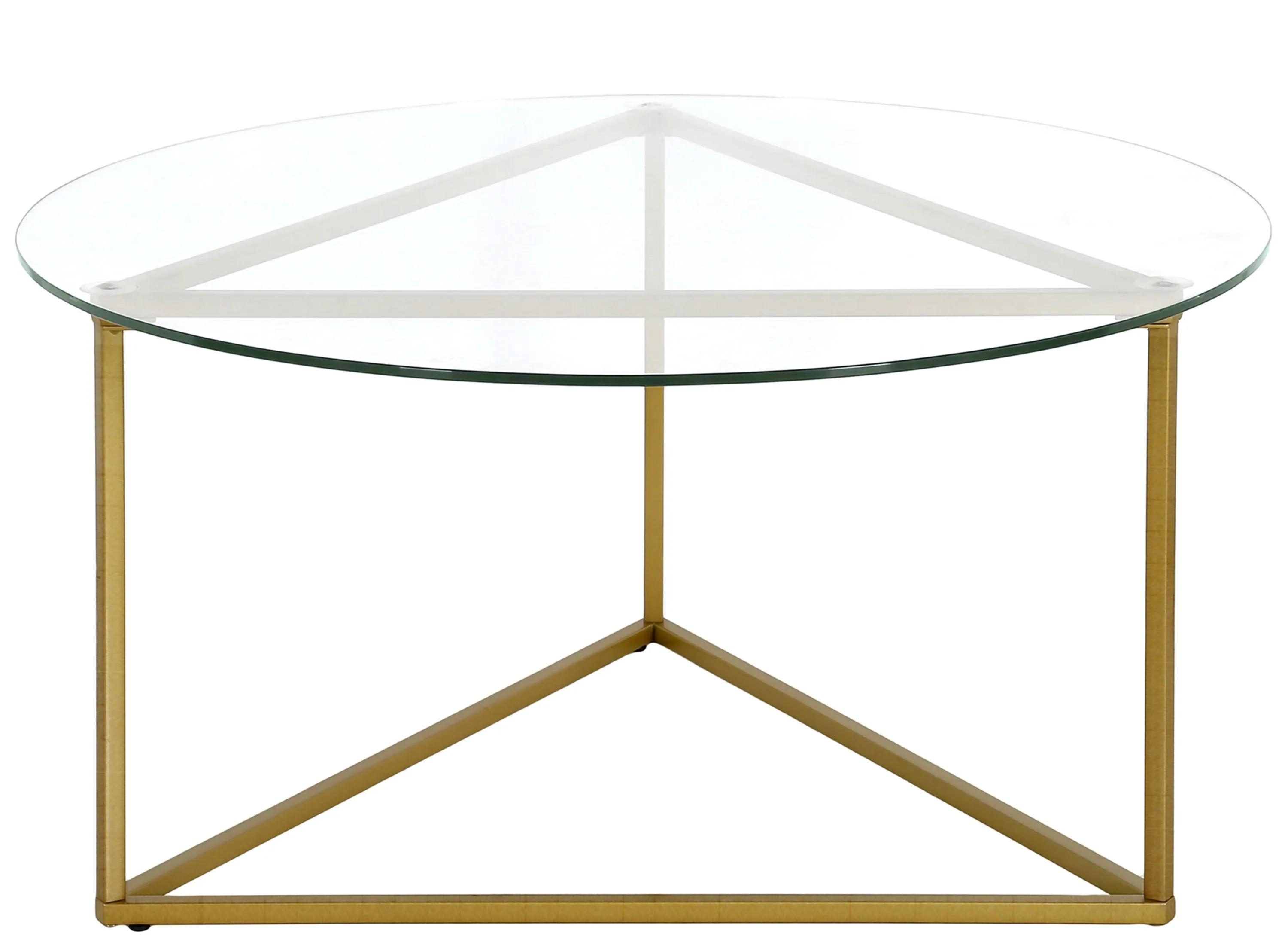 Raya Round Coffee Table with Glass Top
