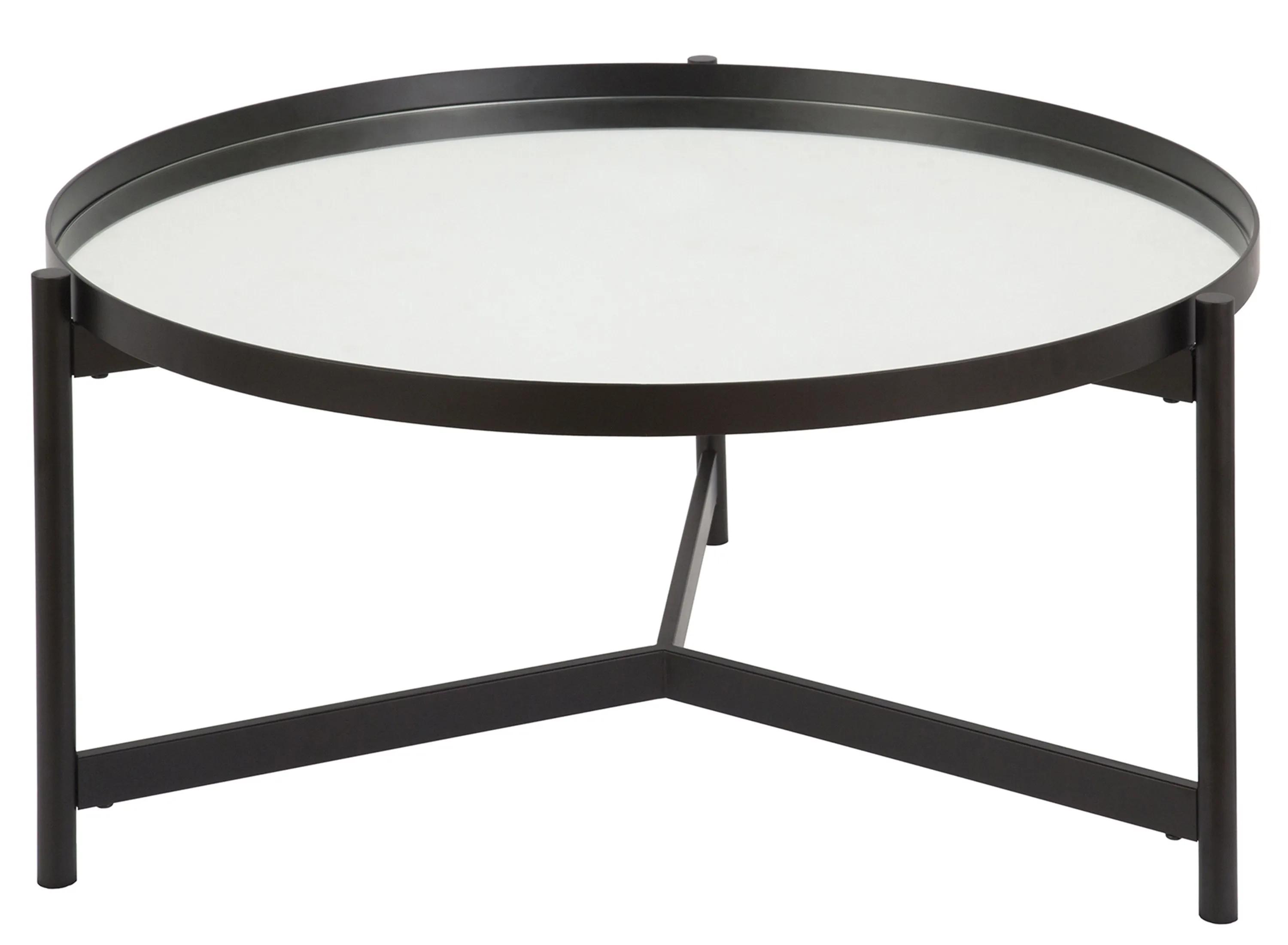 Kismet Round Coffee Table with Mirrored Top