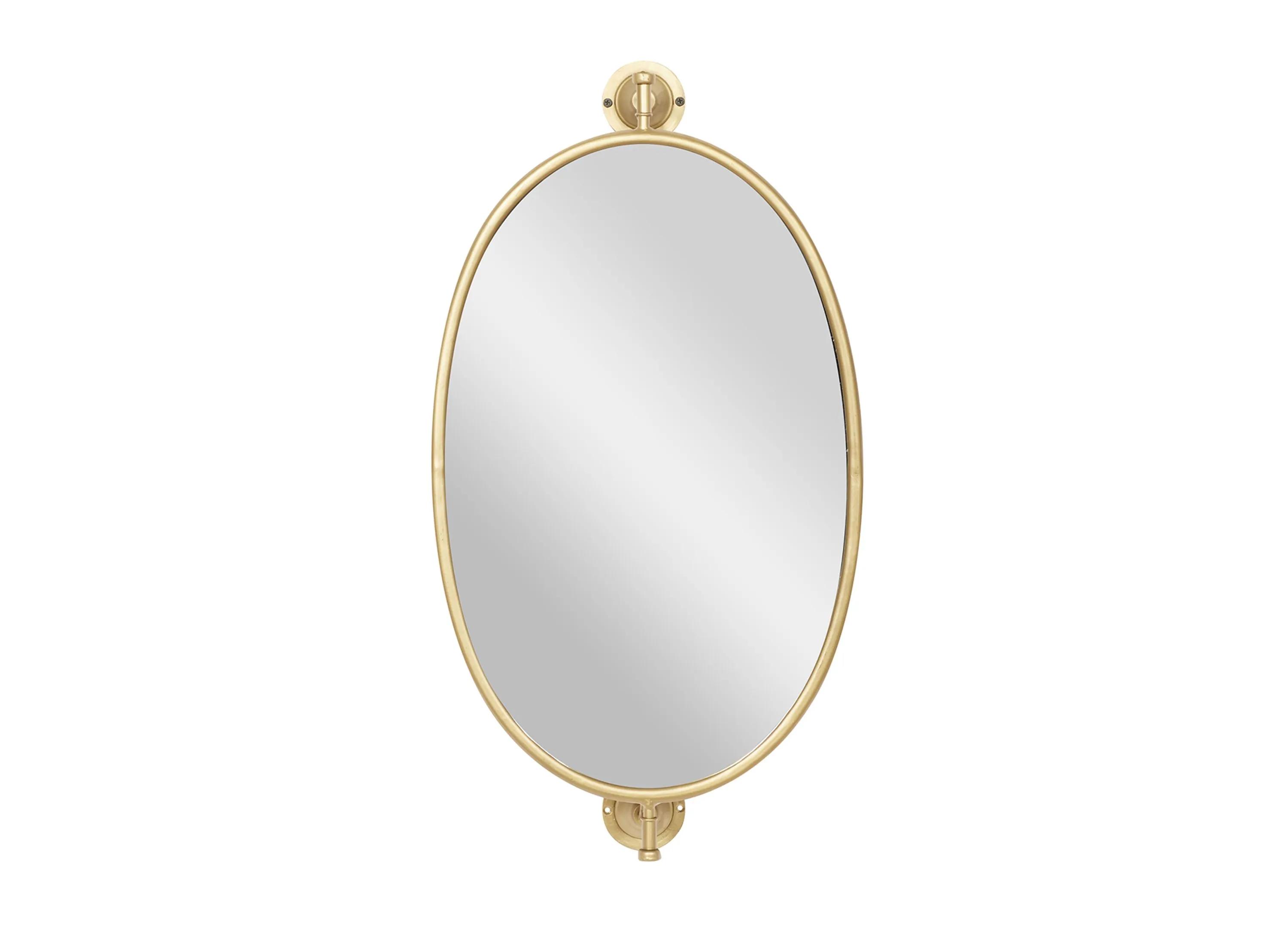 Ivy Collection Gold Wood Wall Mirror