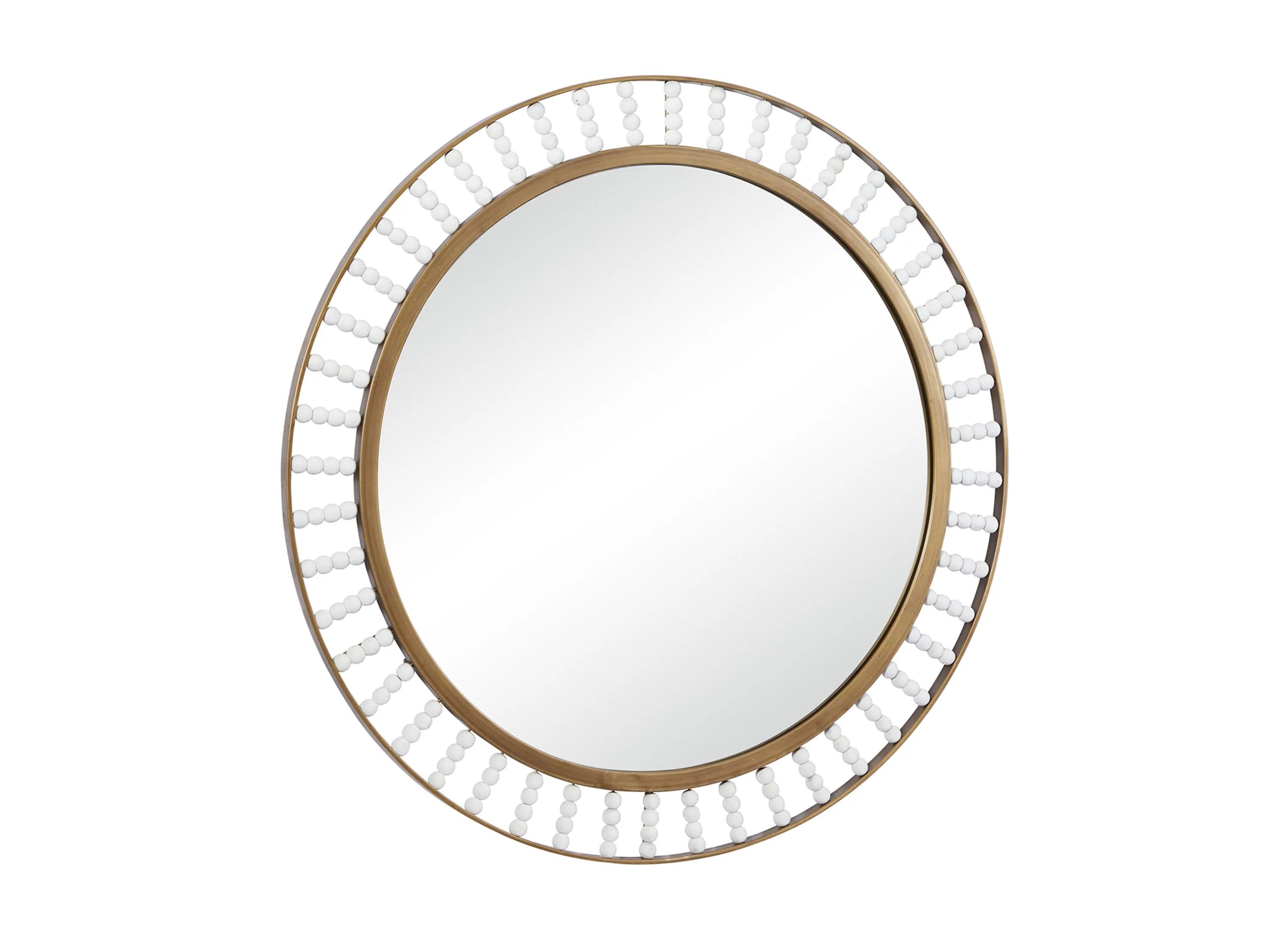Ivy Collection Brown Wood Wall Mirror