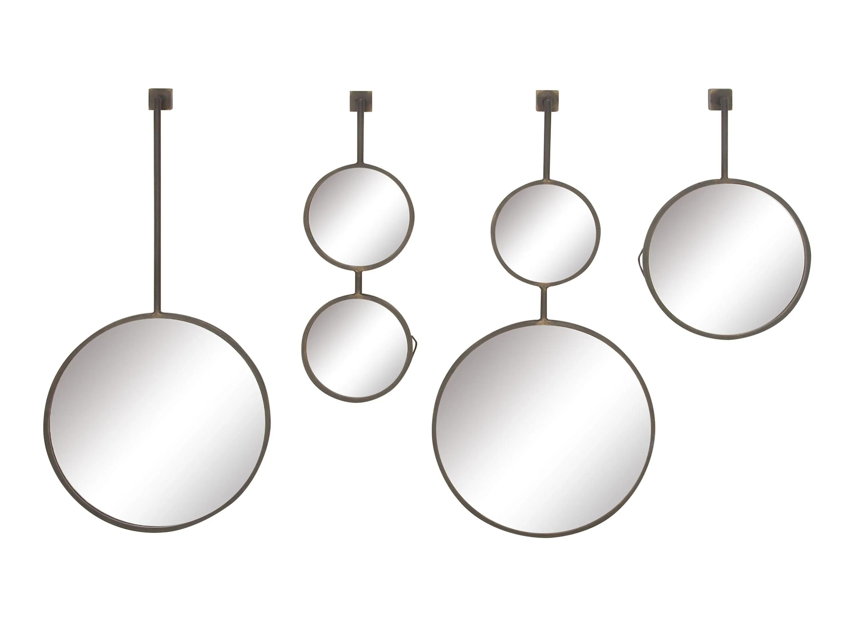 Ivy Collection Set of 4 Black Metal Wall Mirrors