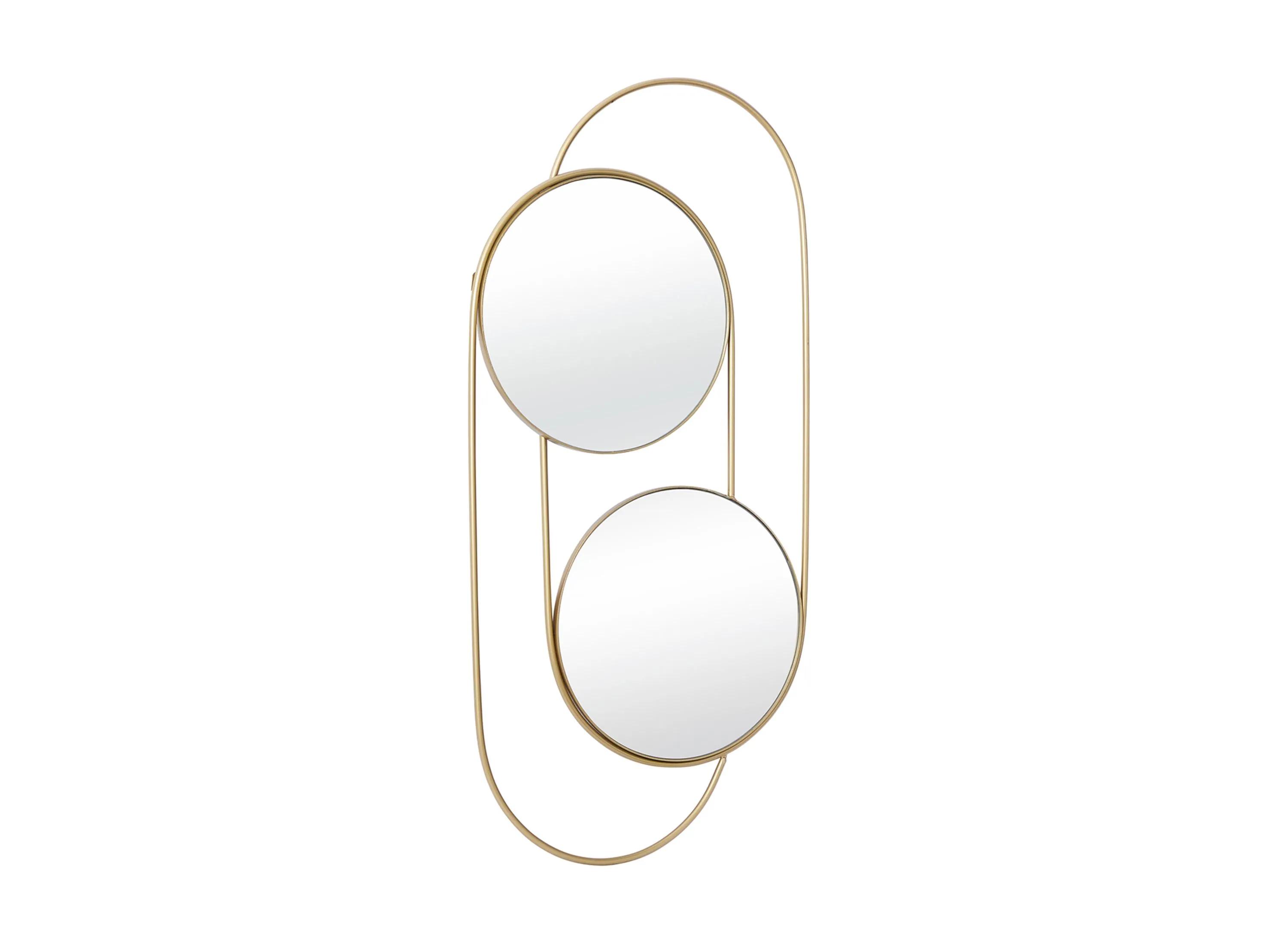 Ivy Collection Gold Metal Wall Mirror