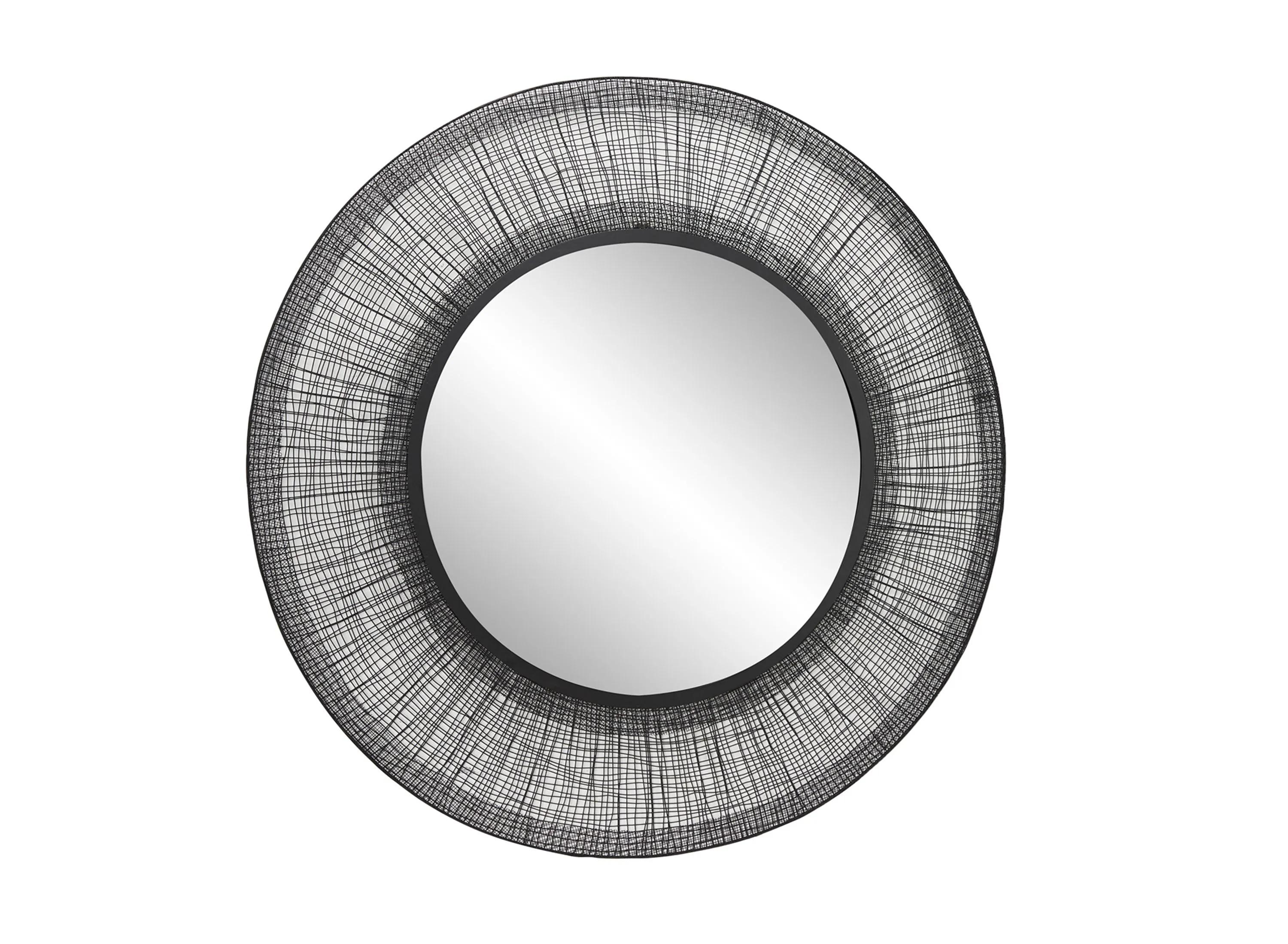 Ivy Collection Black Metal Wall Mirror