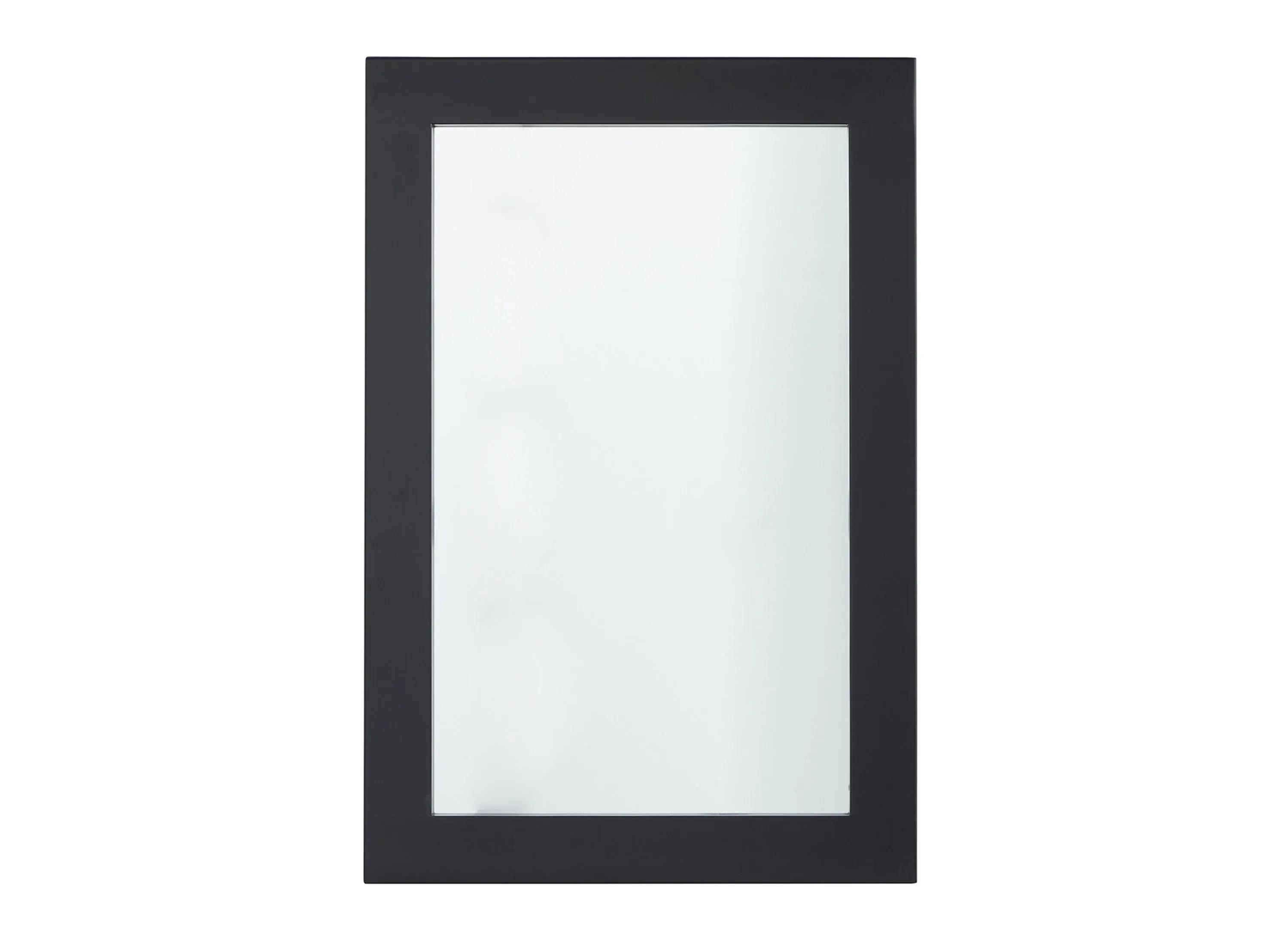 Ivy Collection Black Wood Wall Mirror
