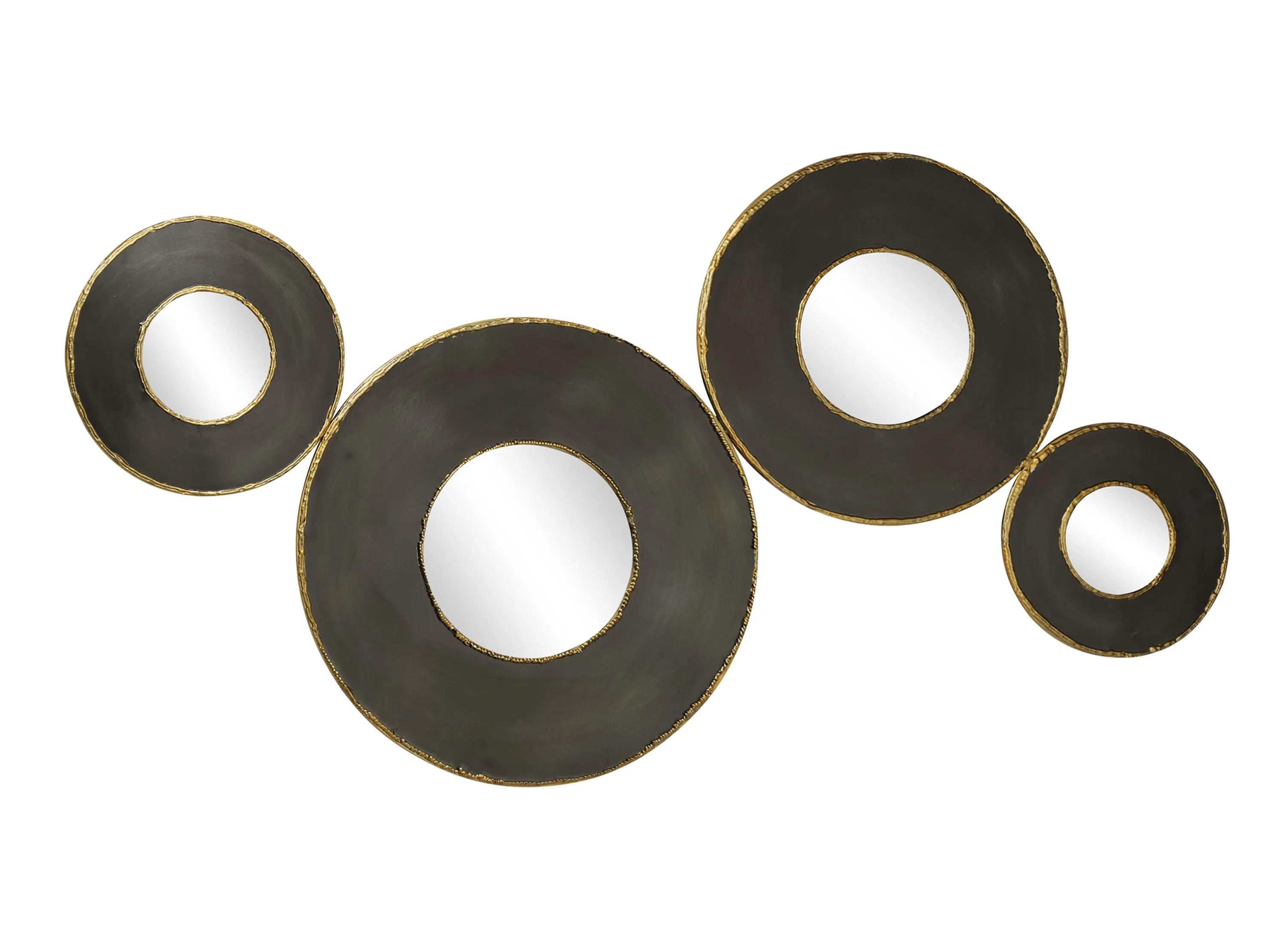 Ivy Collection Set of 4 Black Metal Wall Mirrors