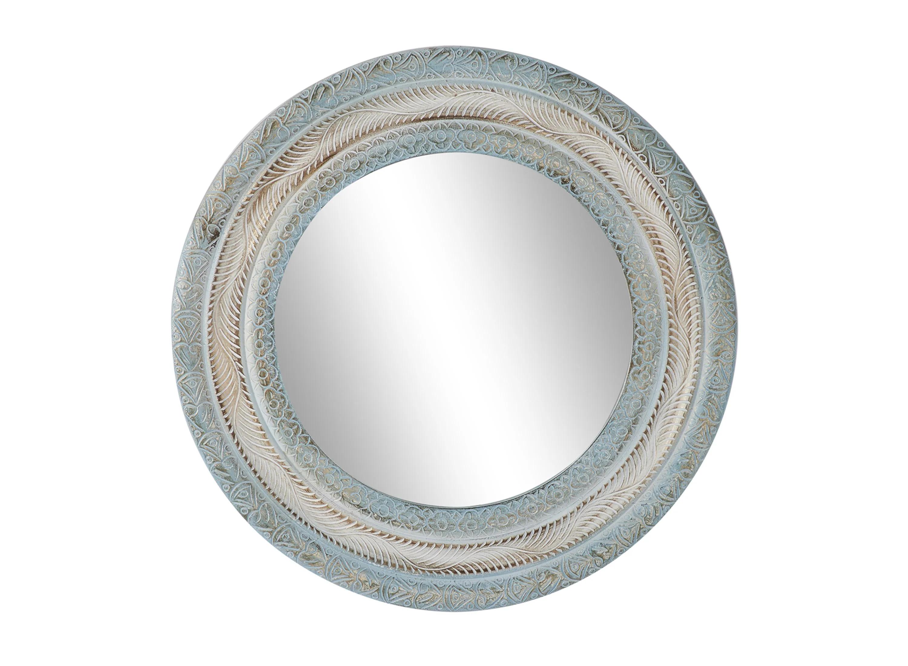 Ivy Collection Wood Wall Mirror