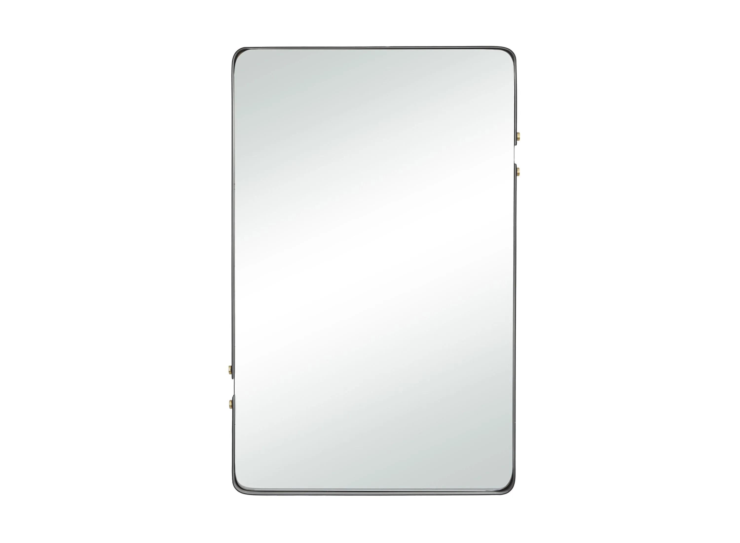 Ivy Collection Black Metal Wall Mirror