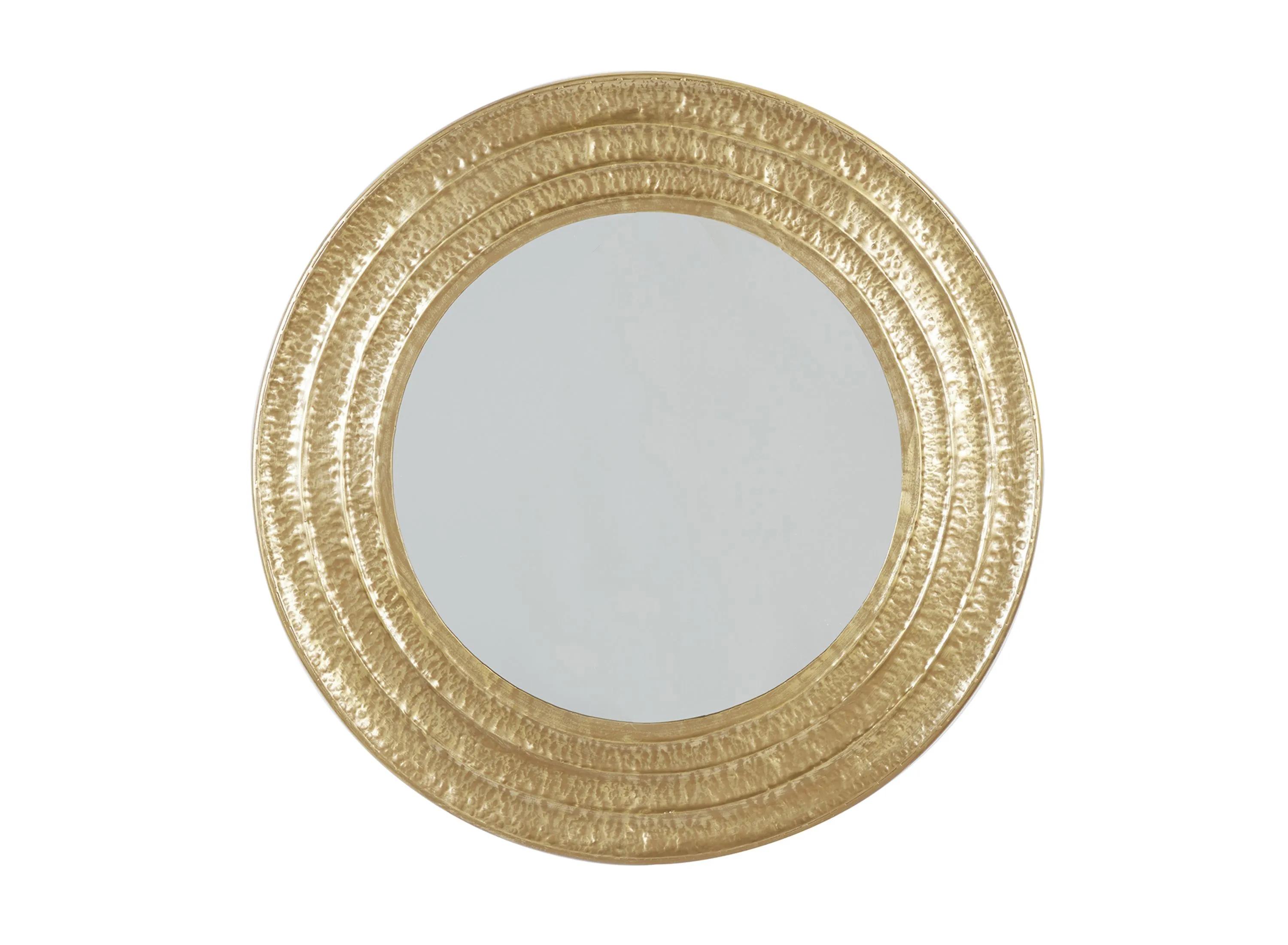 Ivy Collection Gold Metal Wall Mirror
