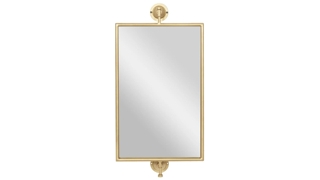 Ivy Collection Gold Wood Wall Mirror
