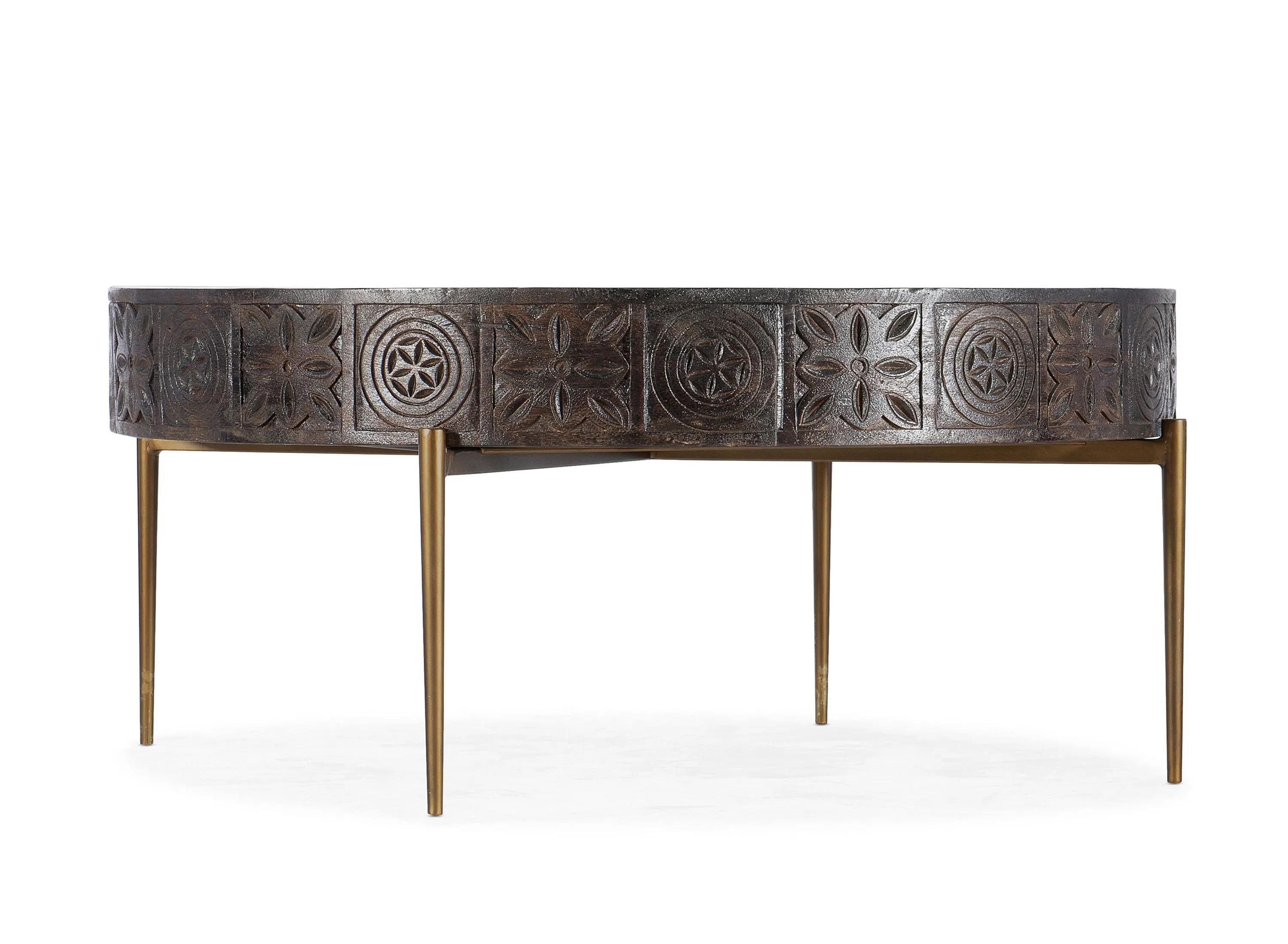 300190281 Commerce & Market Carved Round Cocktail Table sku 300190281