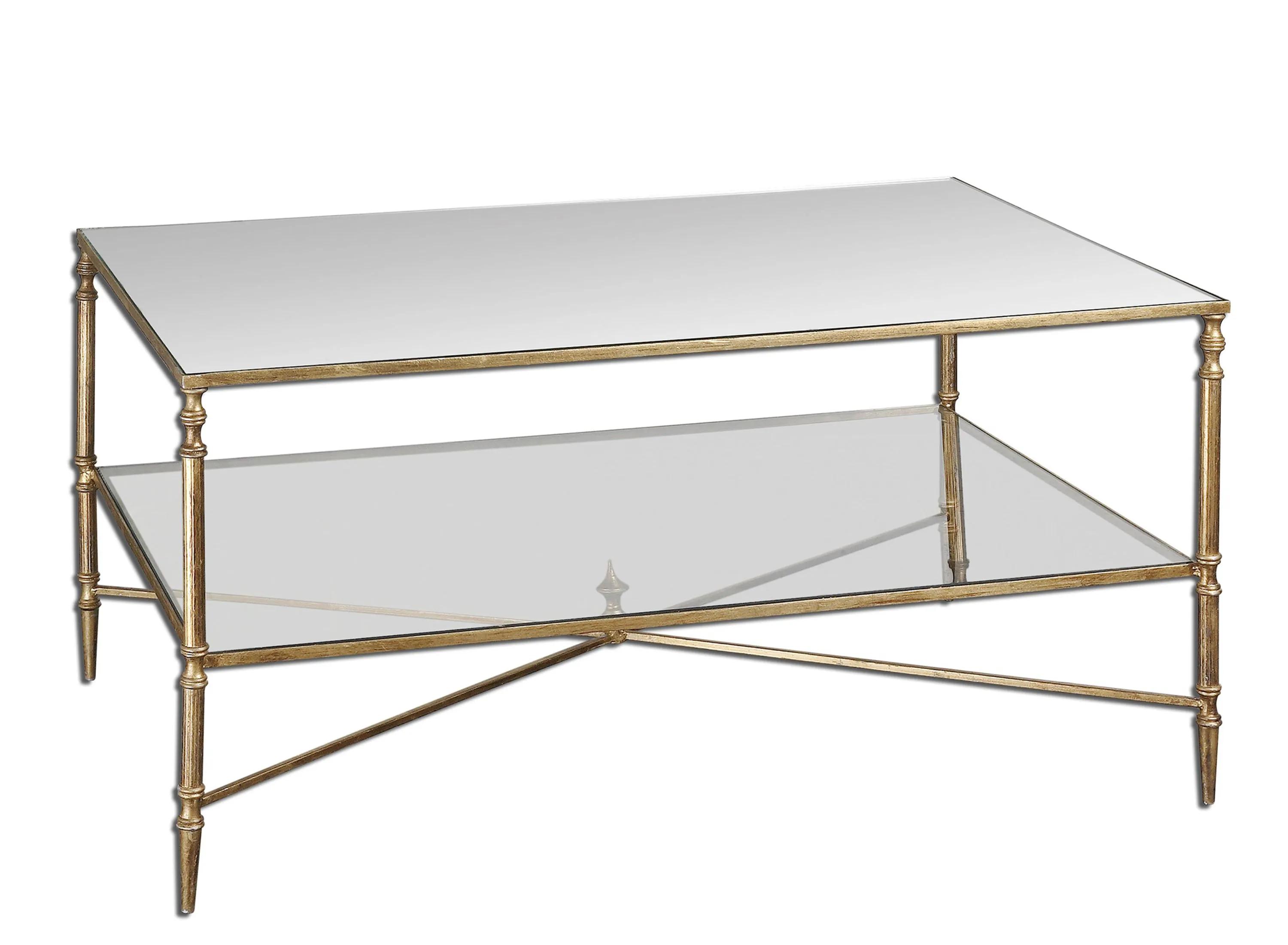 Henzler Rectangular Mirrored Glass Coffee Table