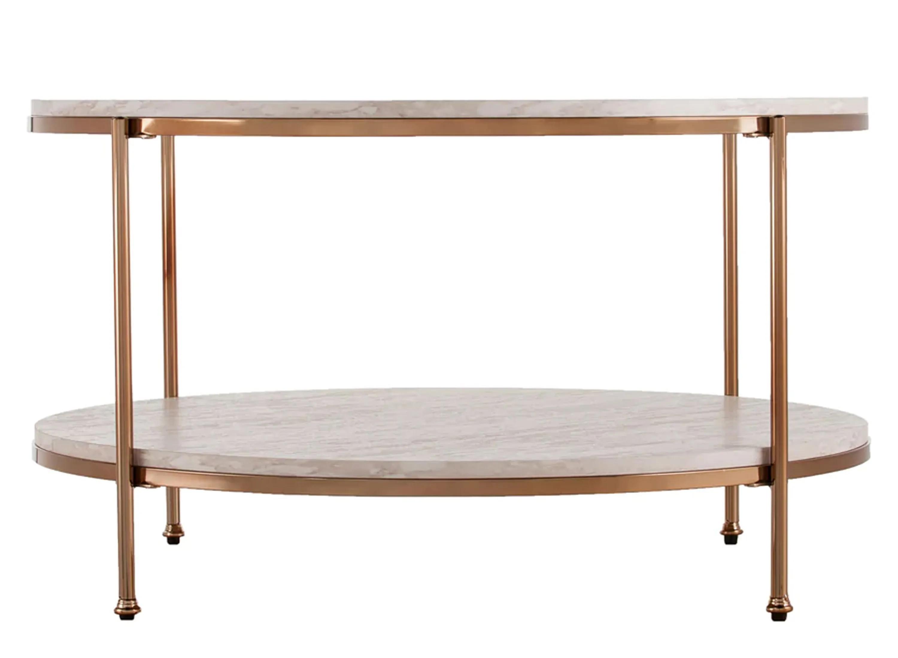 Canavan Round Faux Marble Cocktail Table