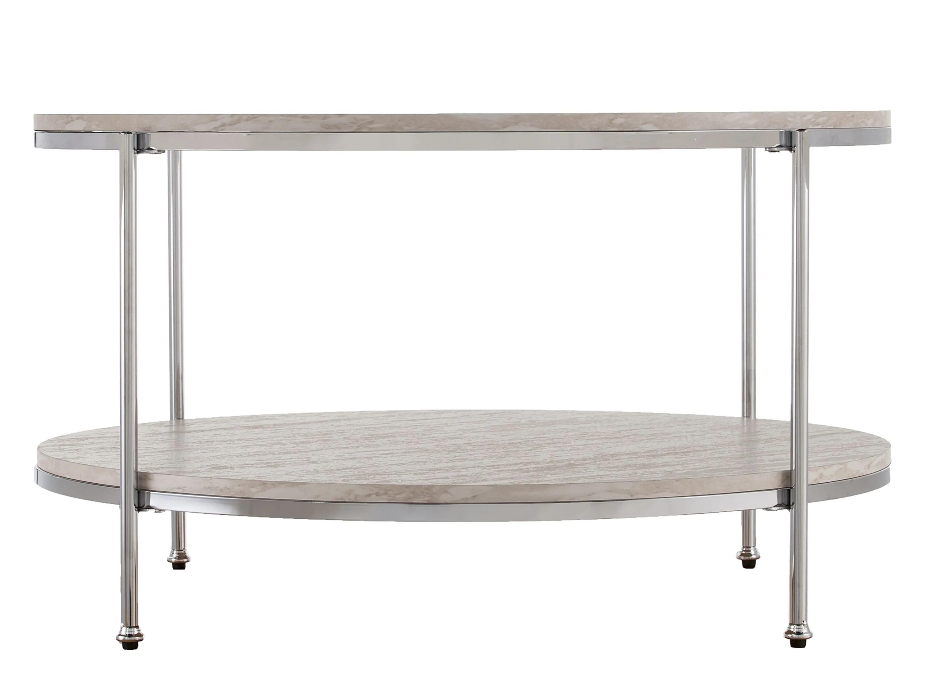 Camille Round Faux Marble Cocktail Table