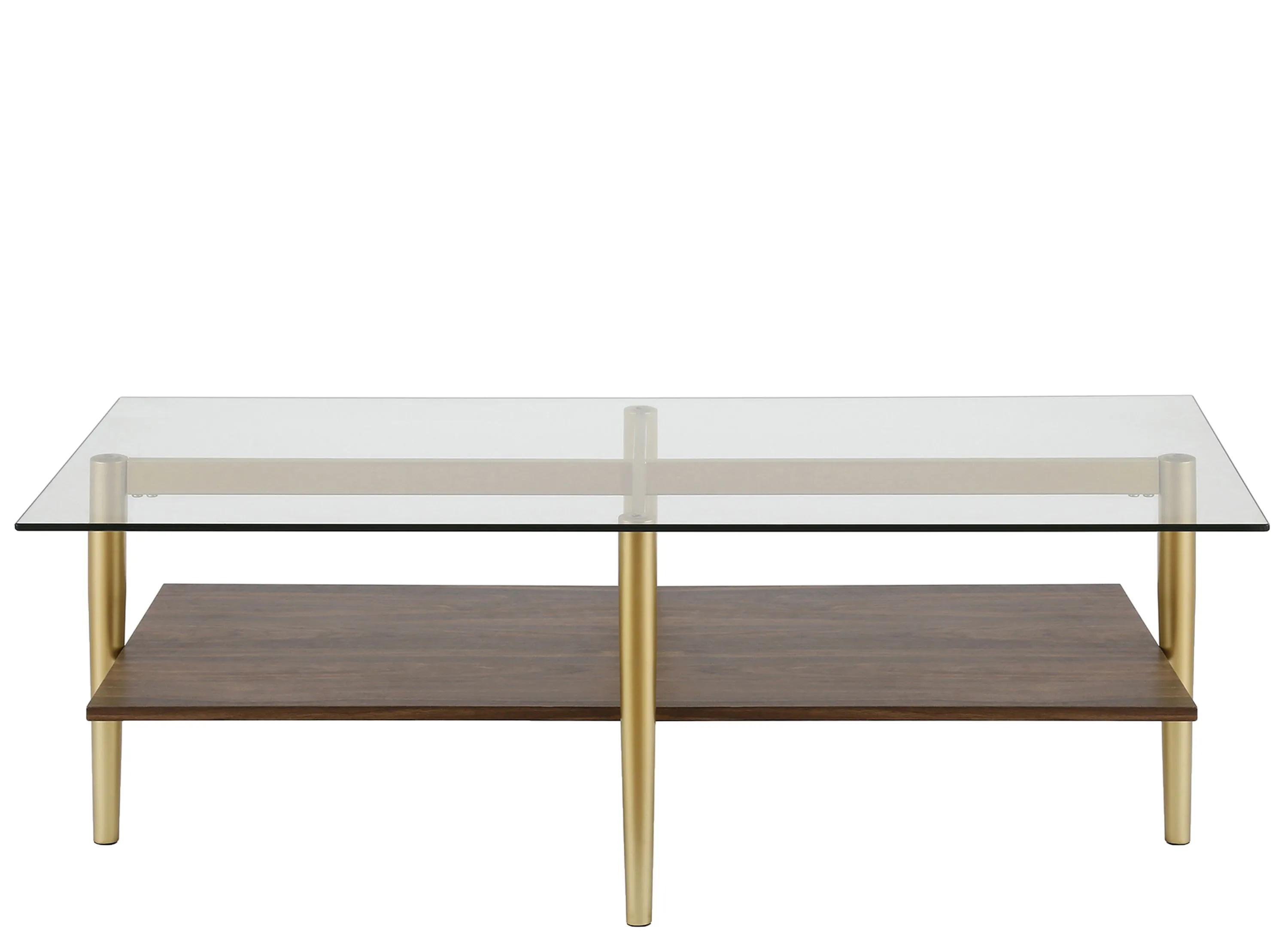 Otto Rectangular Coffee Table with Walnut Shelf