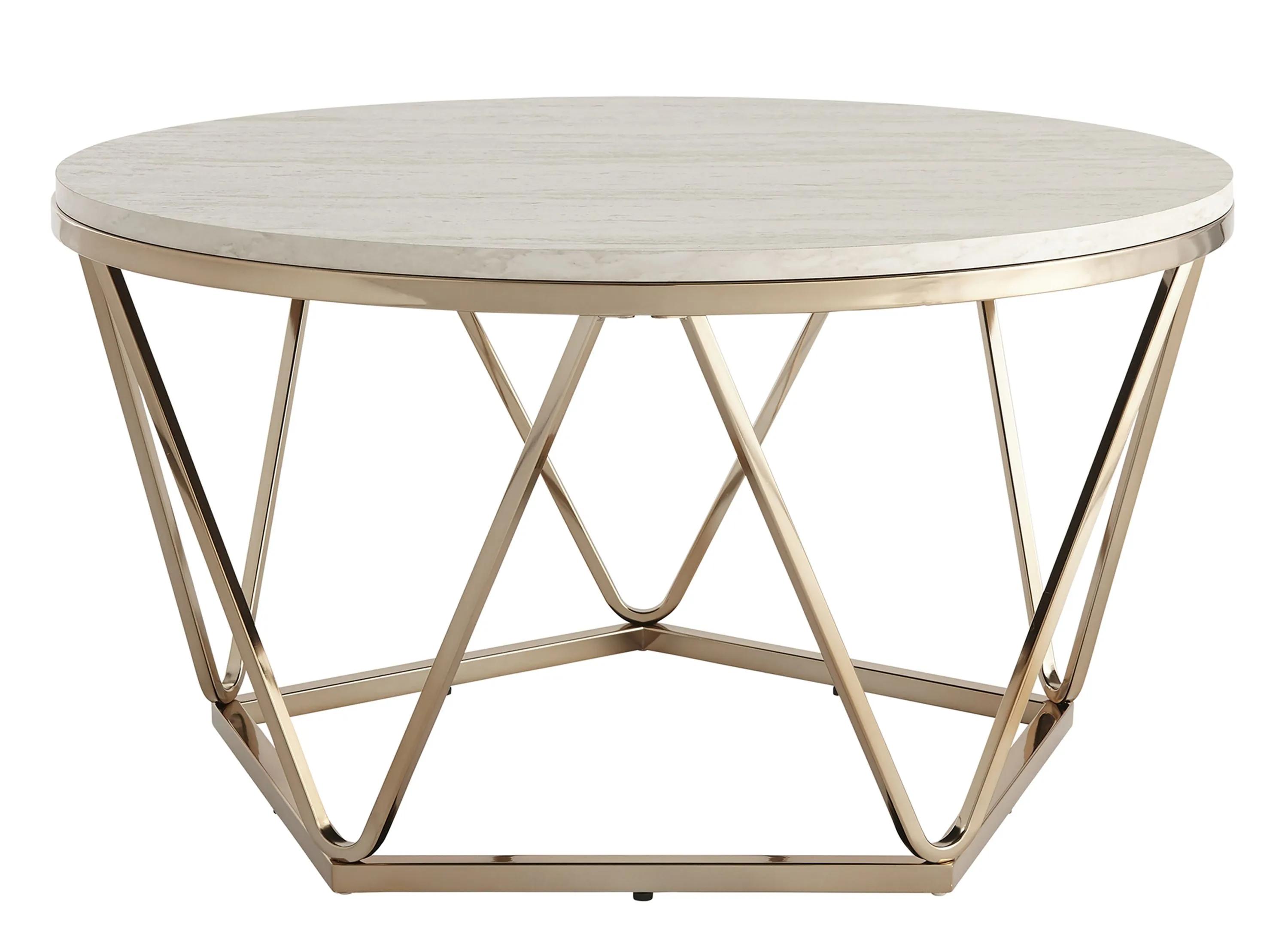 301188610 Bideford Round Faux Marble Cocktail Table sku 301188610
