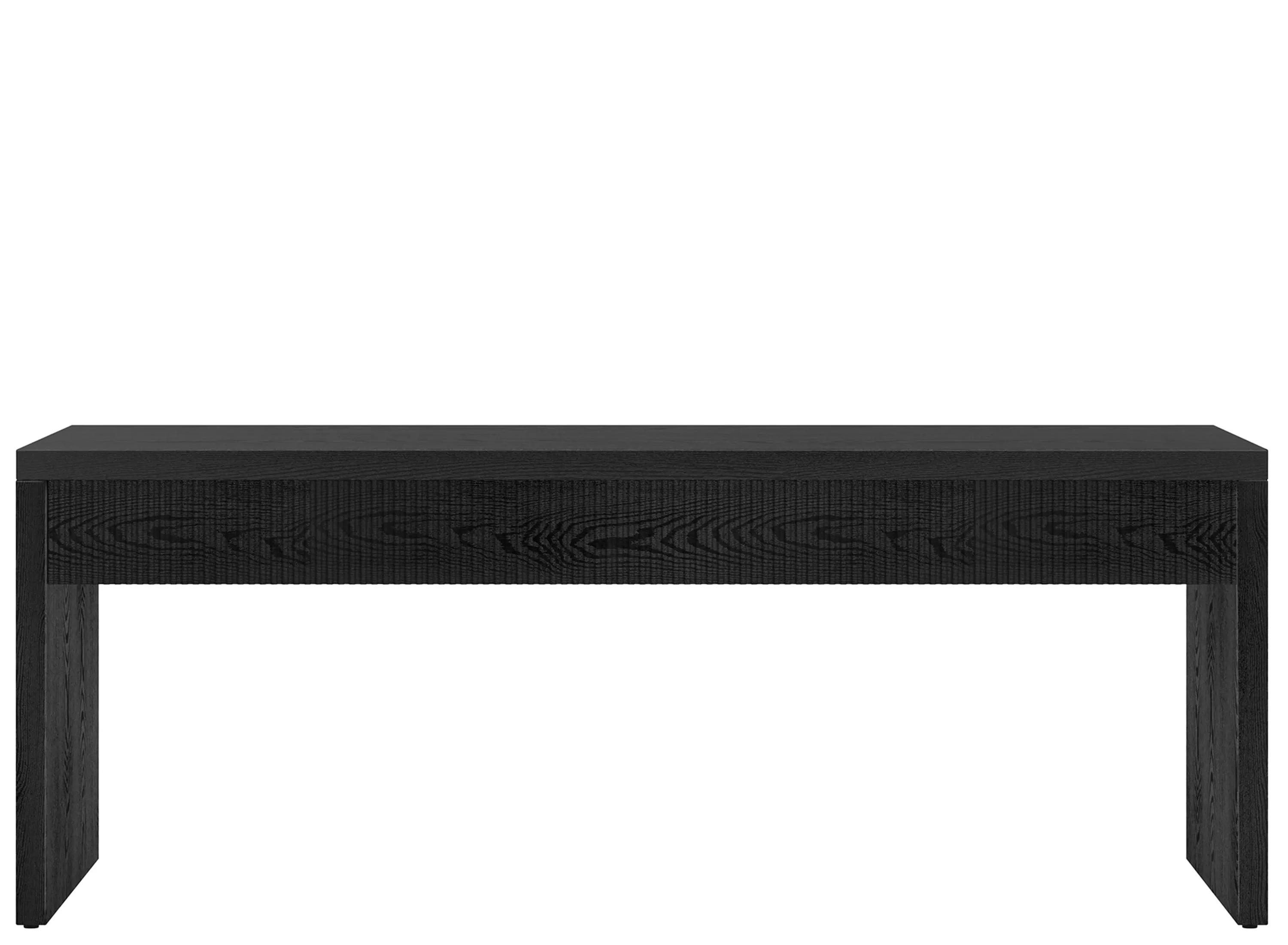 Hudson & Canal Lawrence 48" Wood Fluted Rectangular Coffee Table - Black Grain