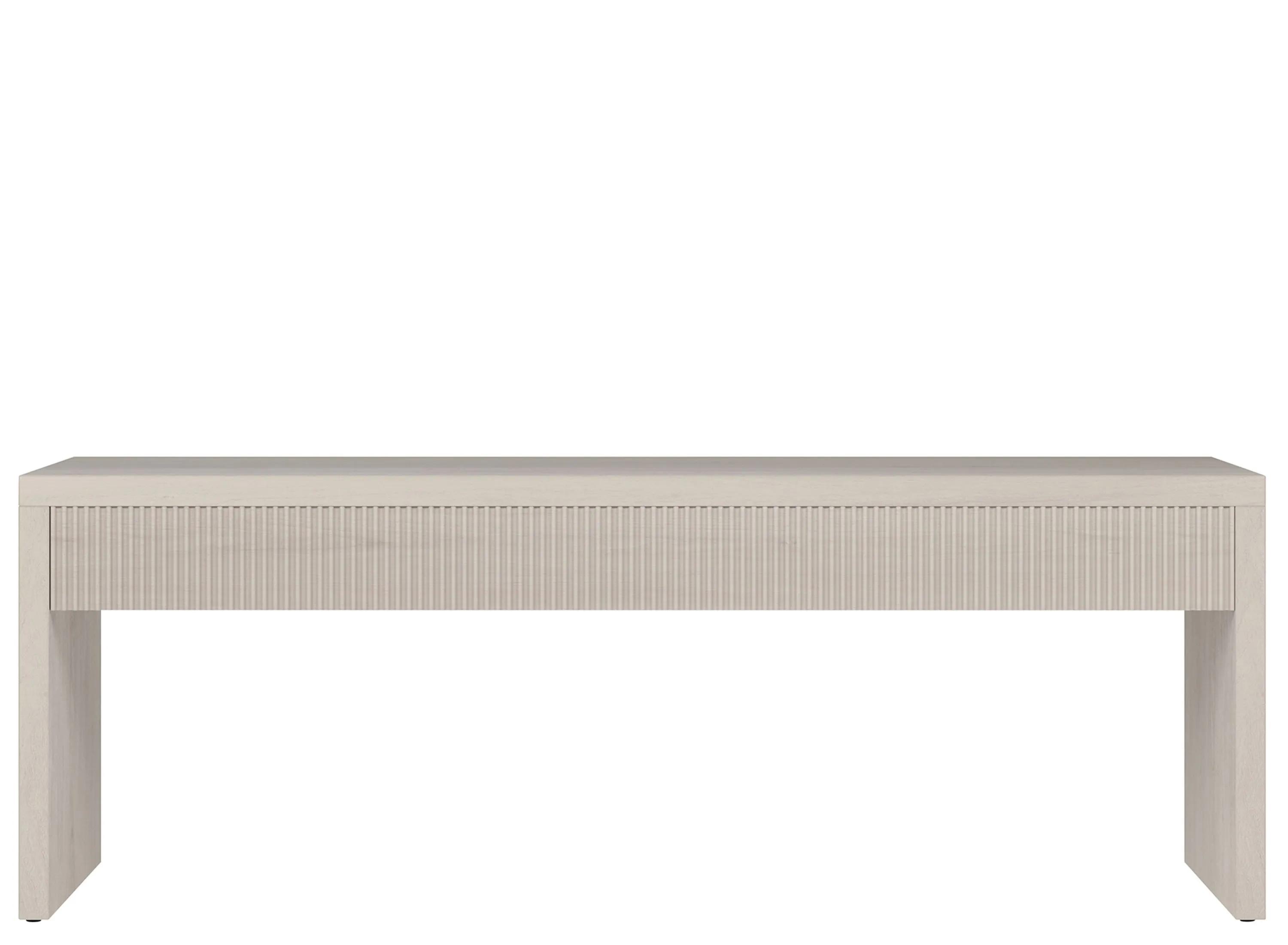 Hudson & Canal Lawrence 48" Wood Fluted Rectangular Coffee Table - Alder White