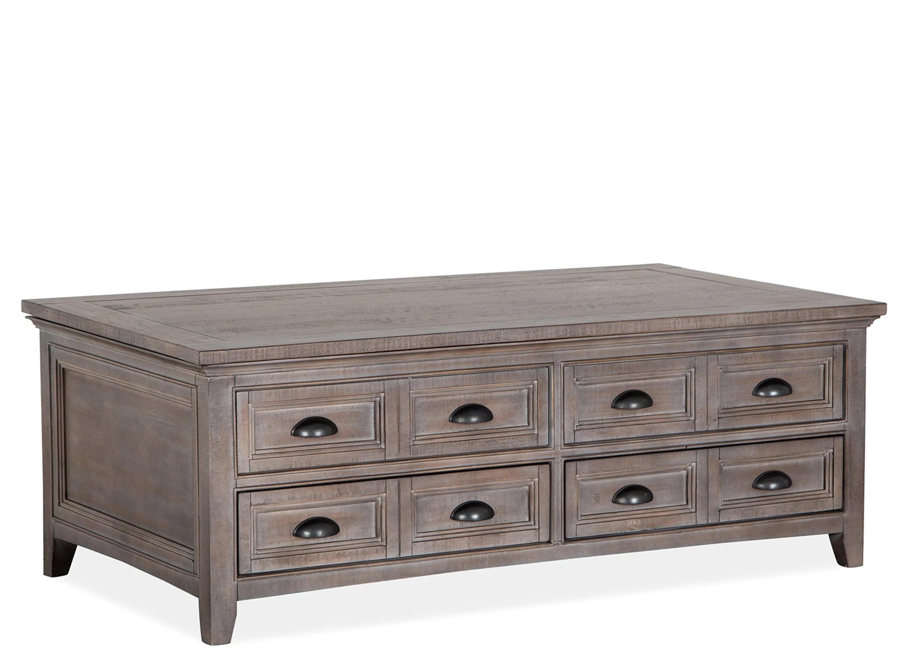 Ashton Grove Dovetail Grey Lift Top Storage Castered Cocktail Table