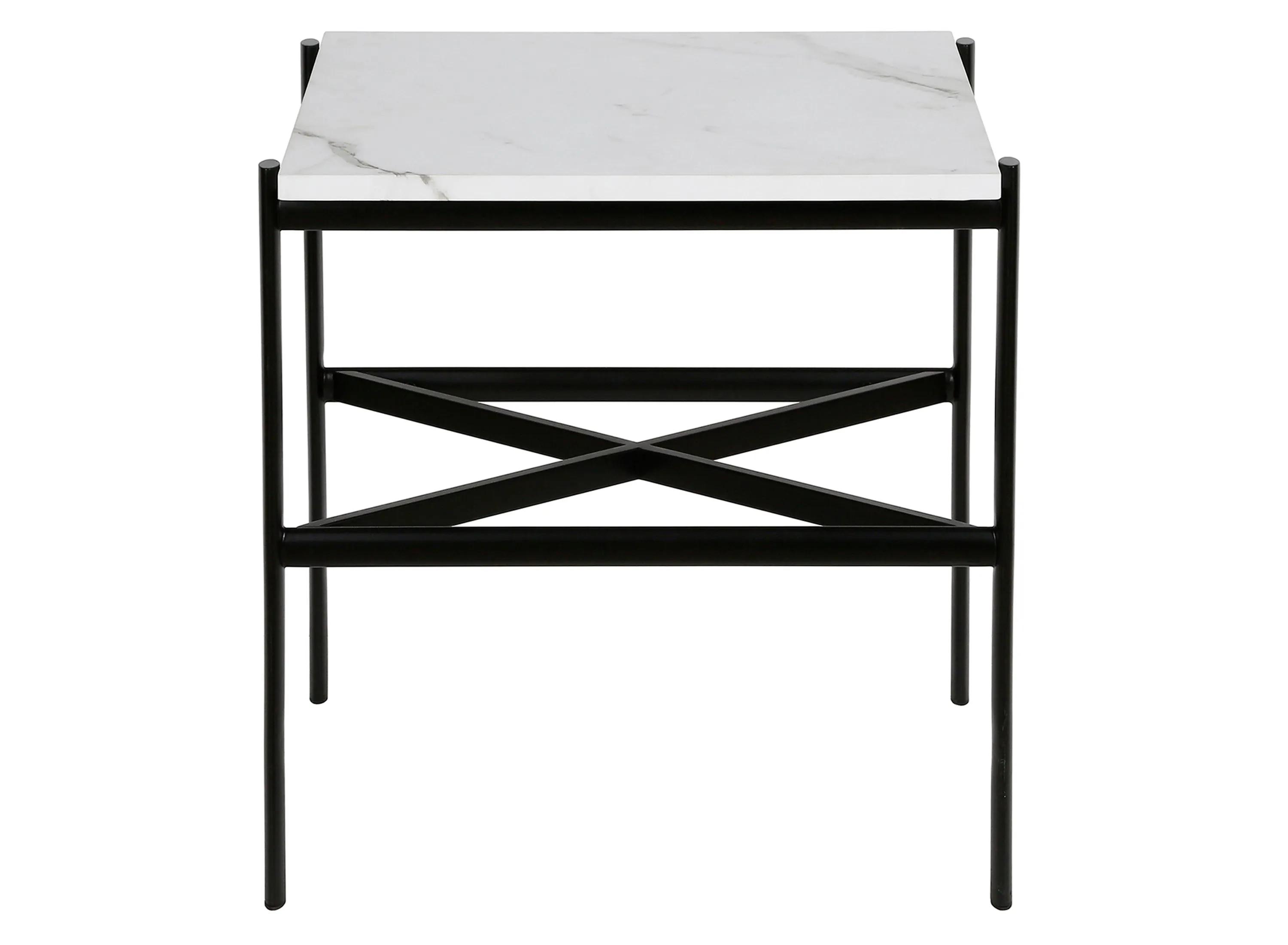 Braxton Rectangular Side Table with Faux Marble Top