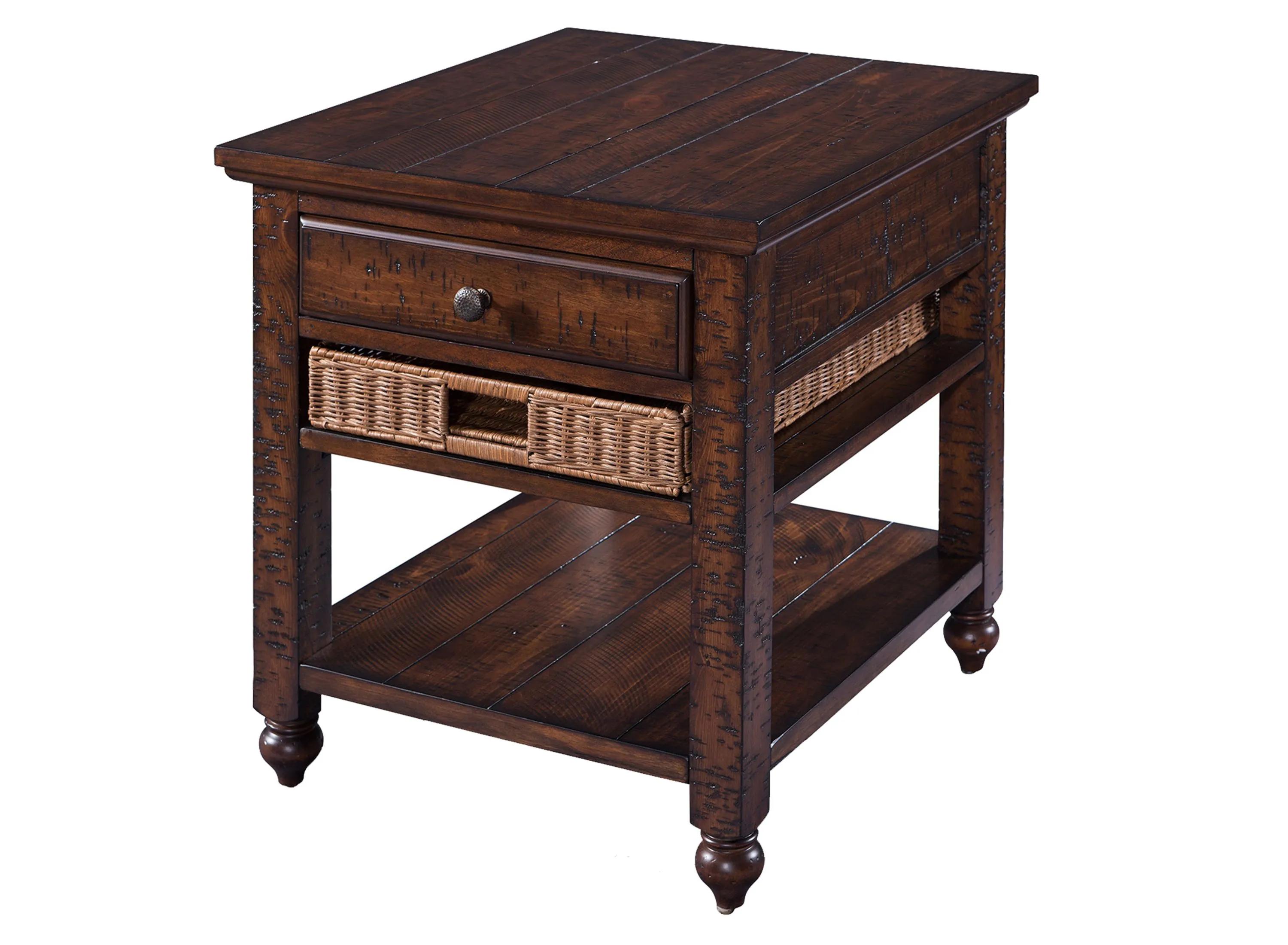 Cottage Lane Wood Rectangular End Table