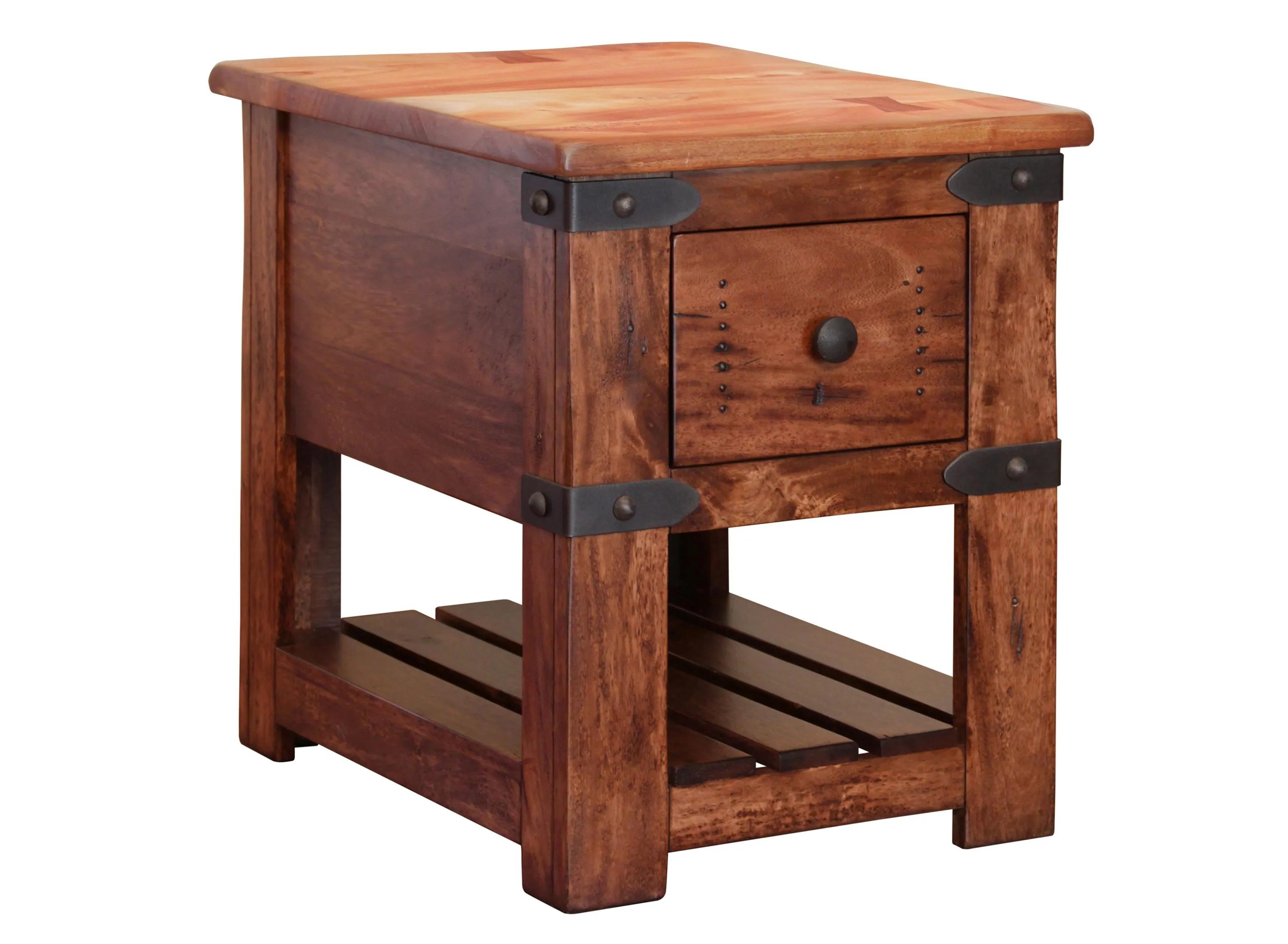 Parota Rectangular Chairside Table