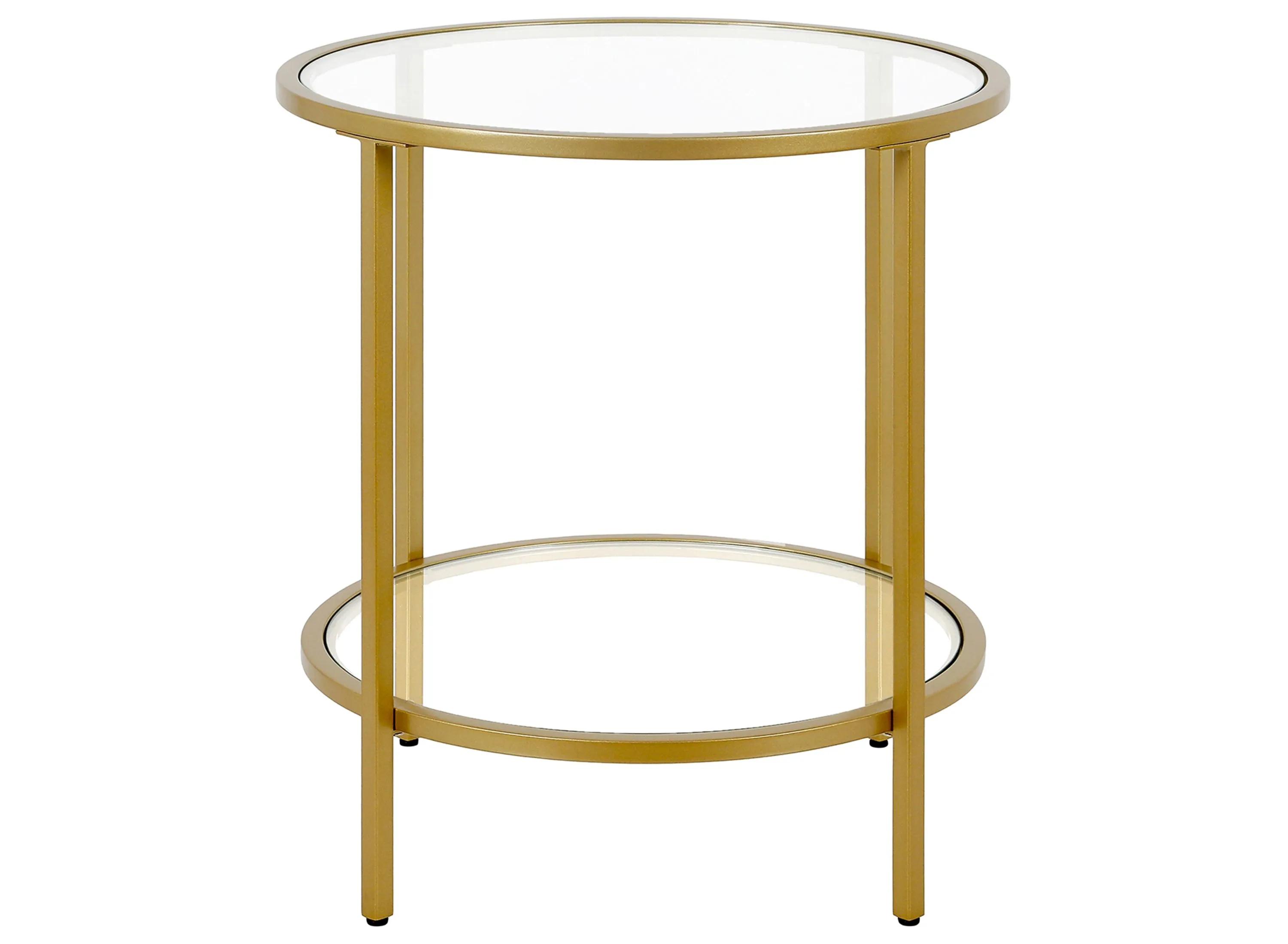 307217350 Paulino Round End Table with Glass Shelf sku 307217350