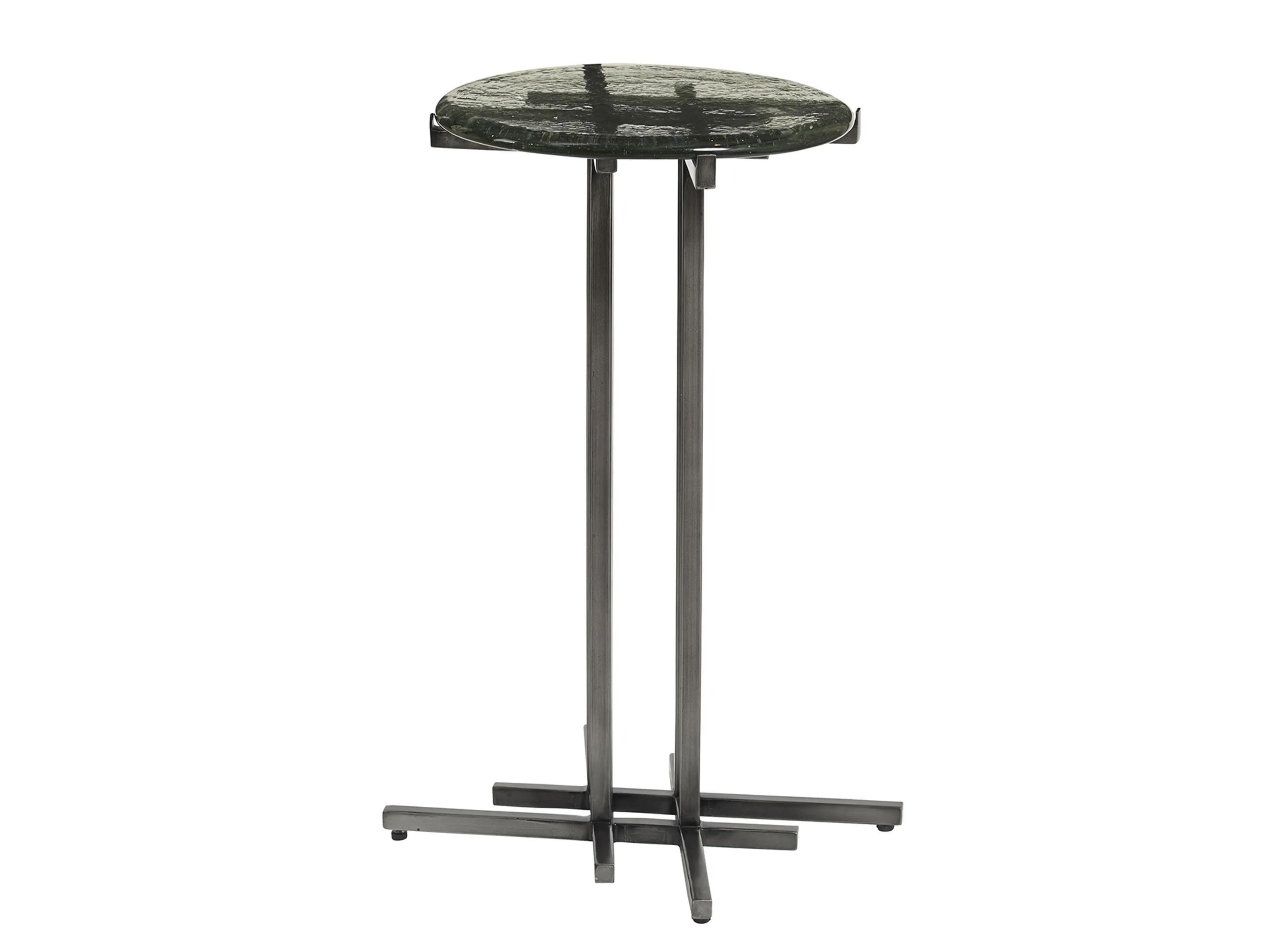 307296510 Pulaski Metal Base Pedestal with Glass Top sku 307296510