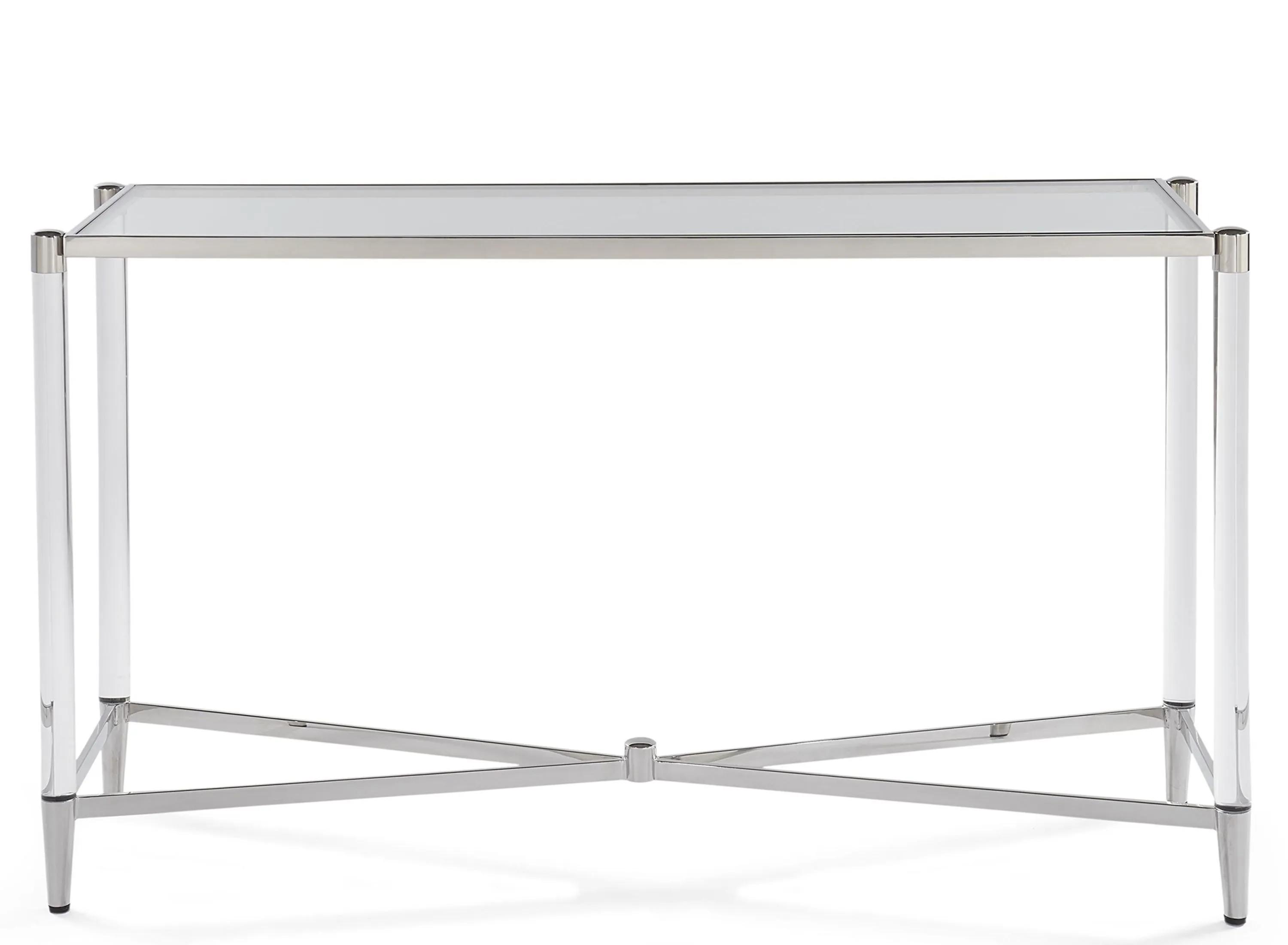 Marilyn Glass Top and Steel Base Rectangular Console Table