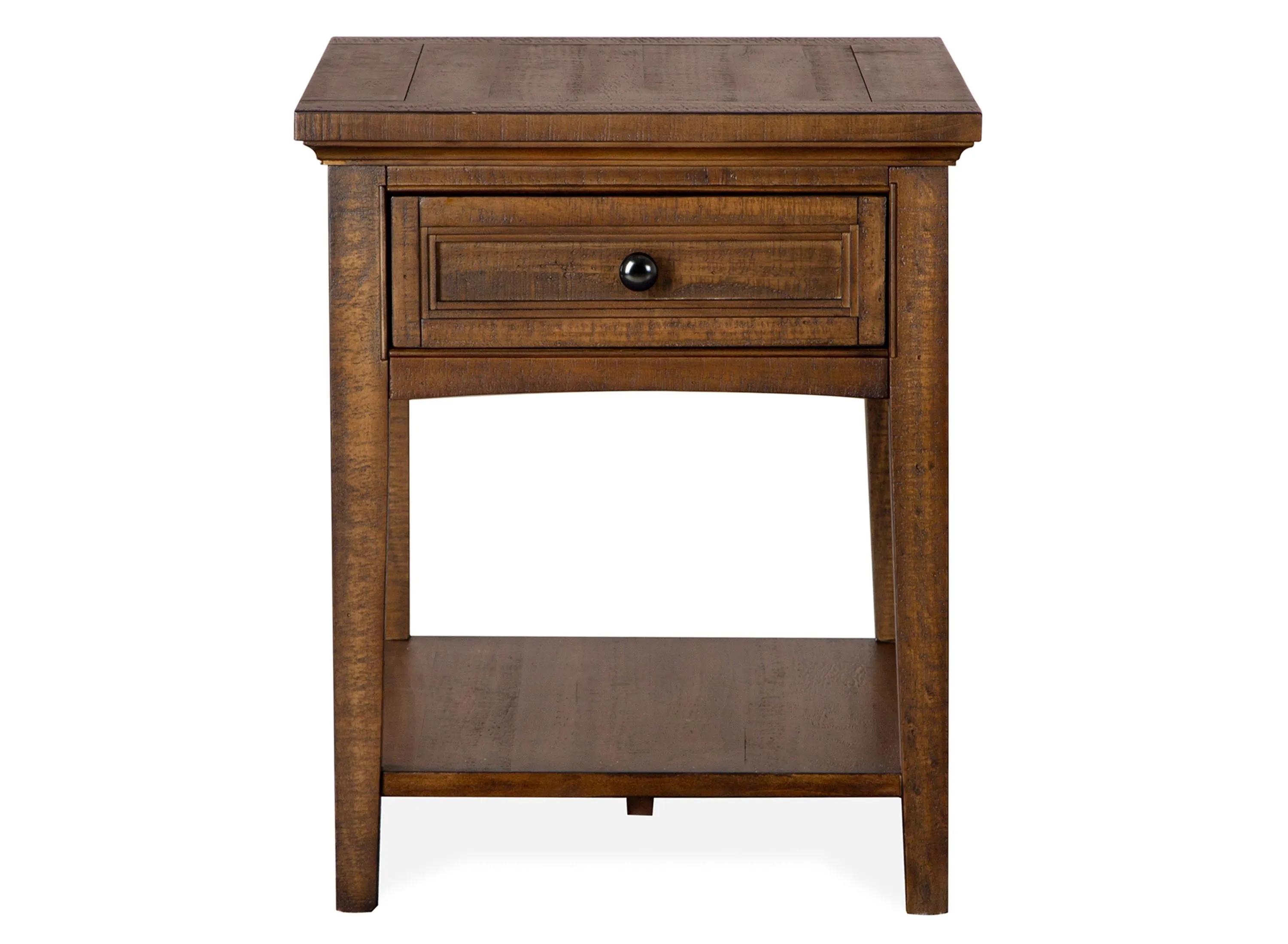 Ulas Toasted Nutmeg Rectangle End Table