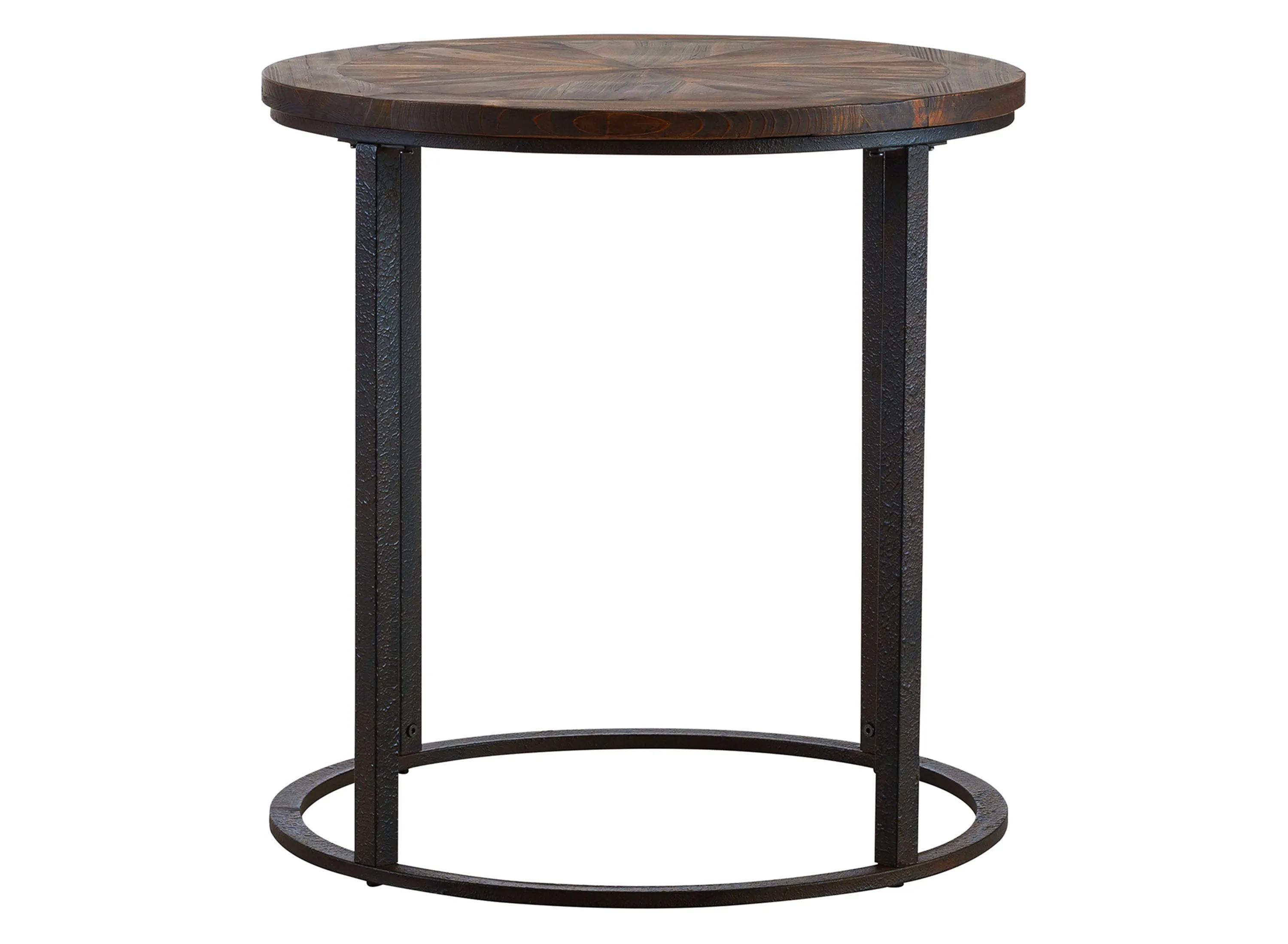 Champaign Reclaimed Wood Round End Table