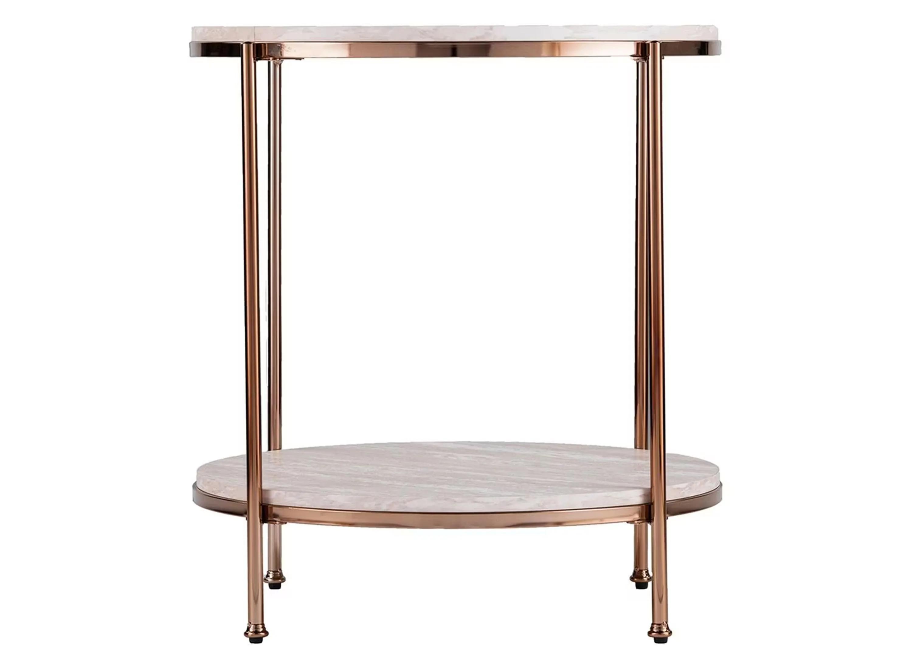 Ashburton Round Faux Marble End Table
